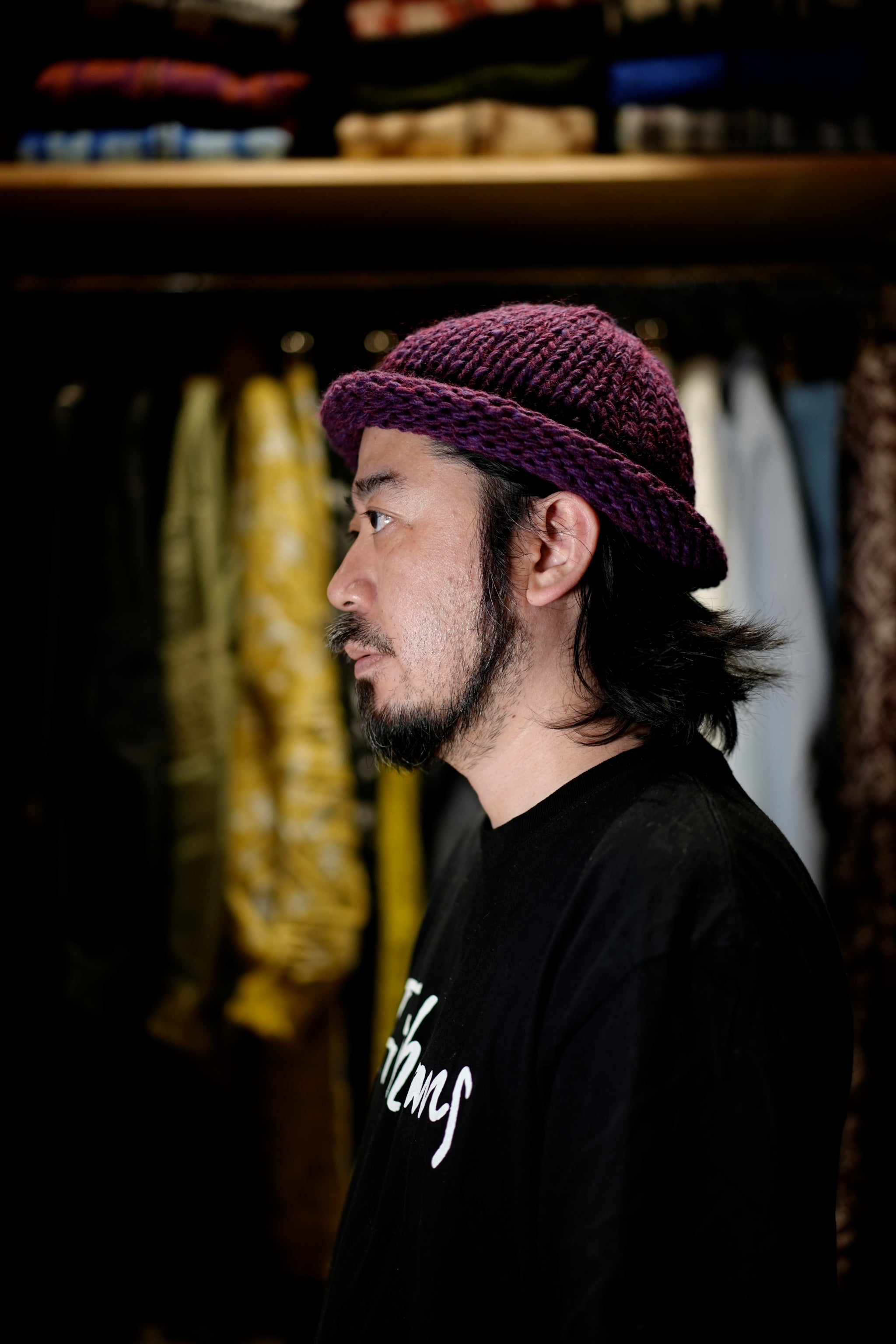 IA-24-106_PURPLE | Roll Knit Cap | Color:Purple【INDIETRO ASSOCIATION】