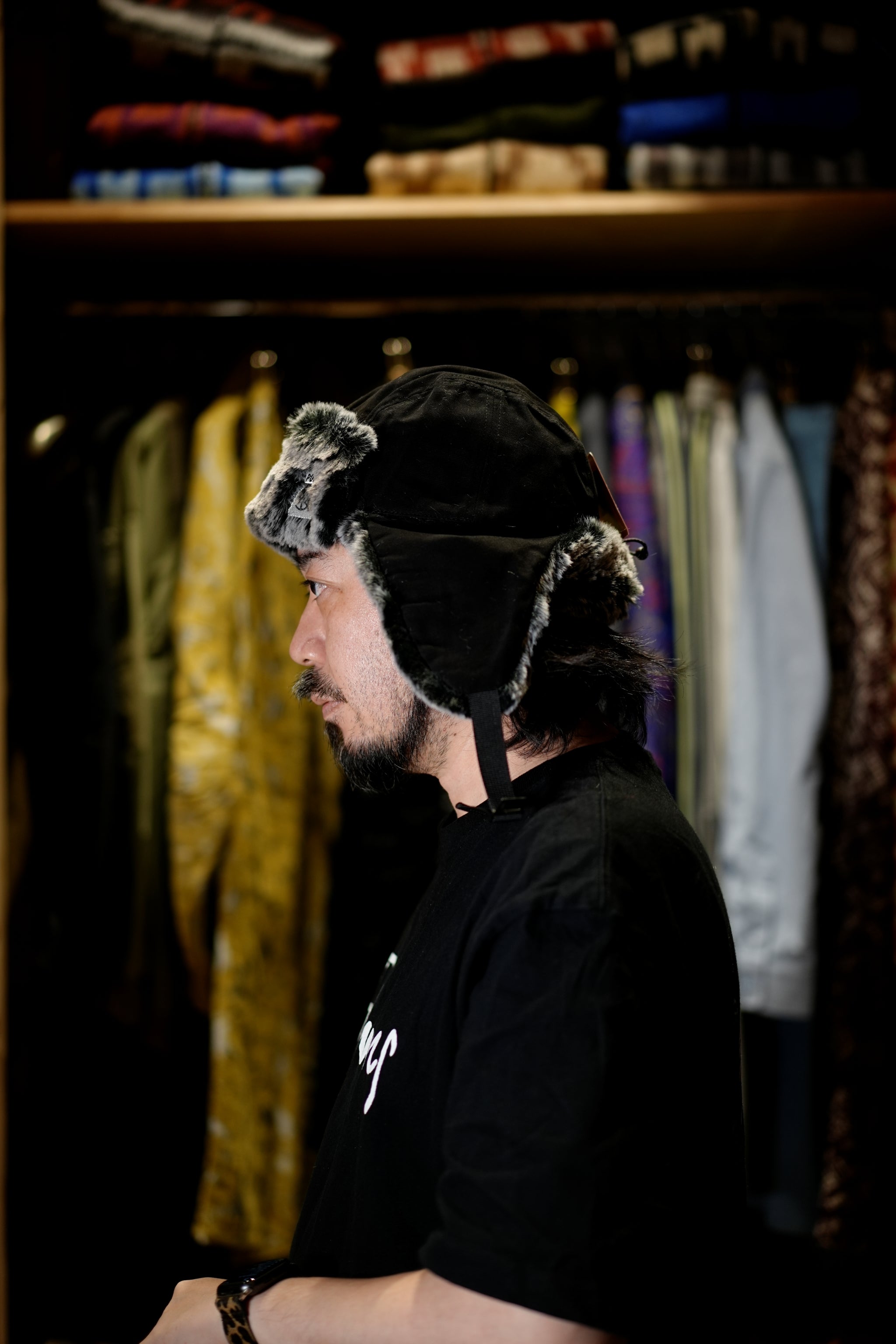 MILITARY FUR VISOR CAP | Color:Black【POLER_ポーラー】