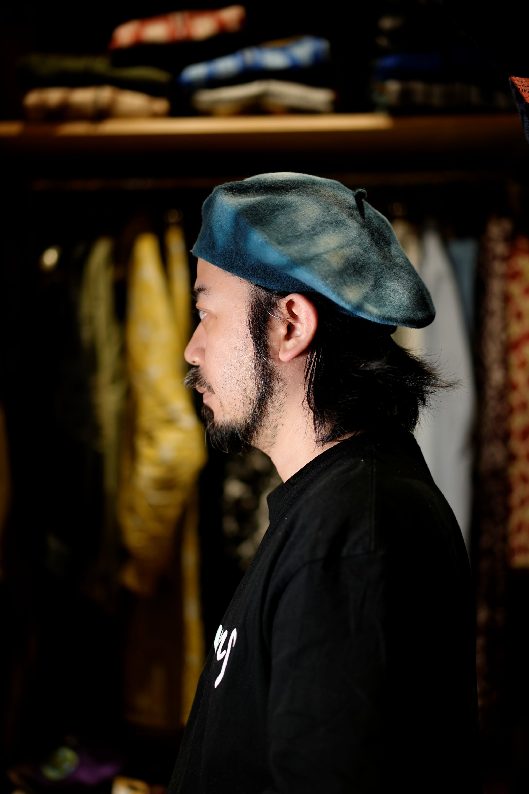 KO-013 | Classical Beret Tie Dye | Color:Black/Petrol【KOPKA_コプカ】