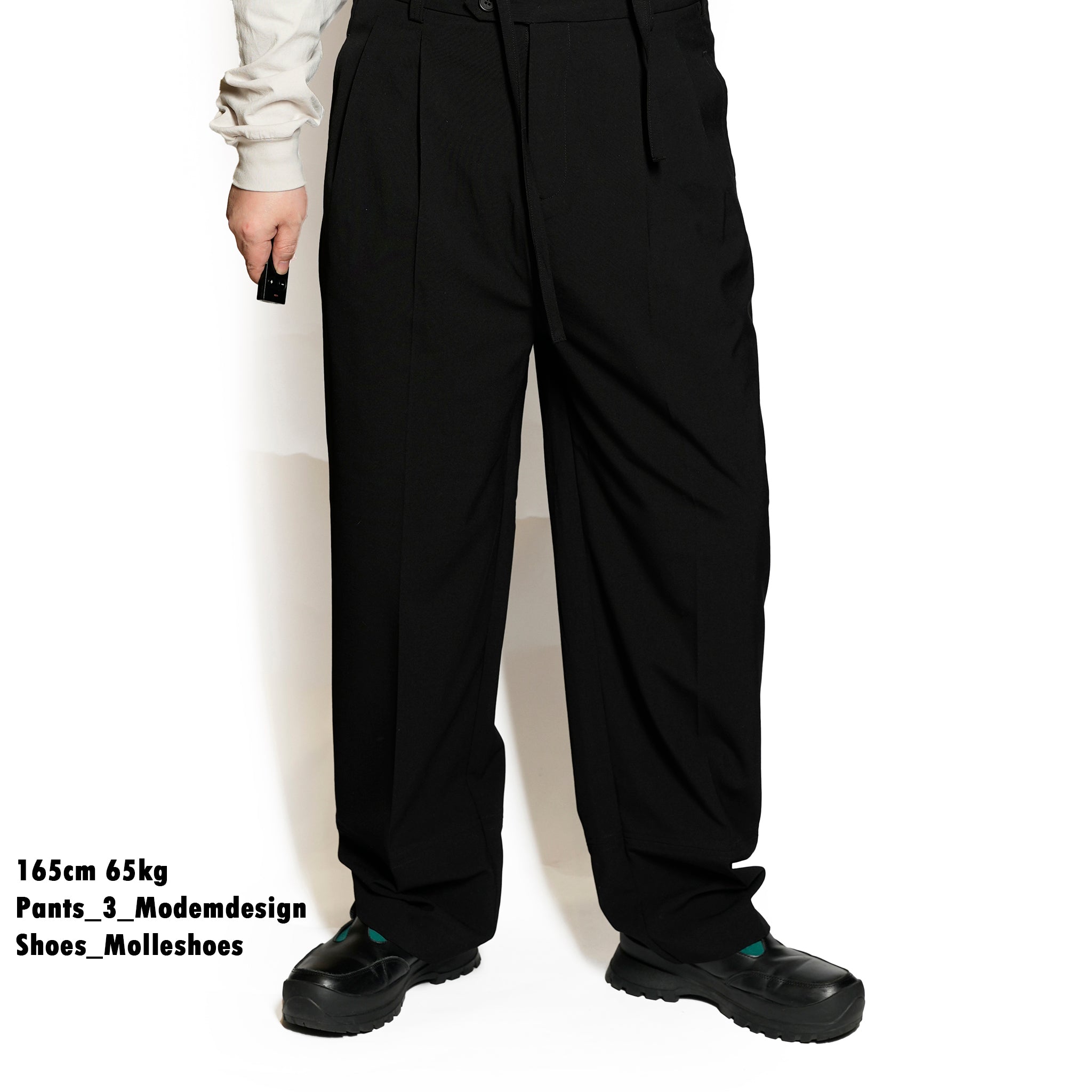 M-2410452_Black | 2Tuck Pants | Color:Black【MODEM DESIGN_モデムデザイン】