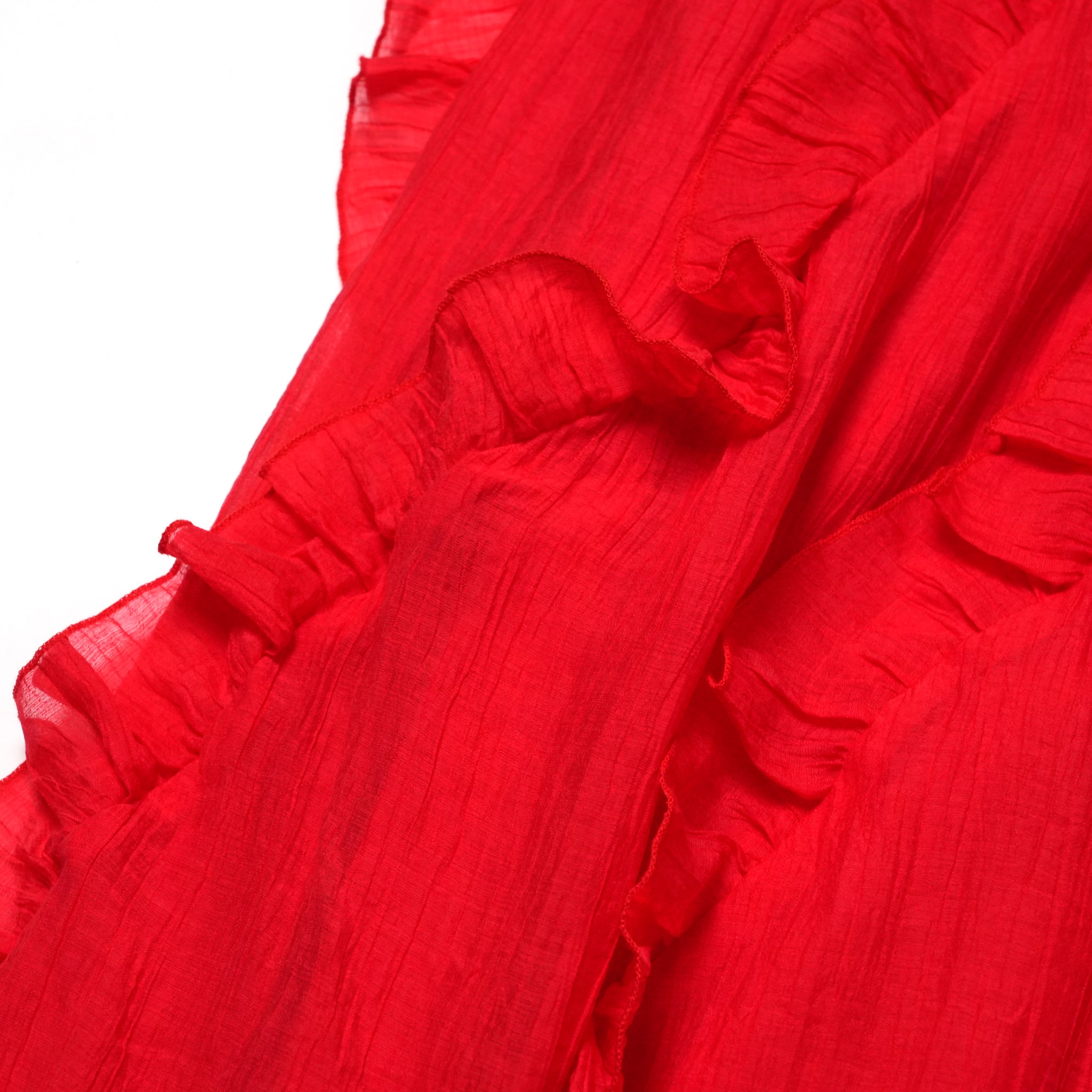 Wynn Flounced Midi Skirt | Color_Red | No_32GH01SKG147RED_RED【GHOSPELL_ゴスペル】