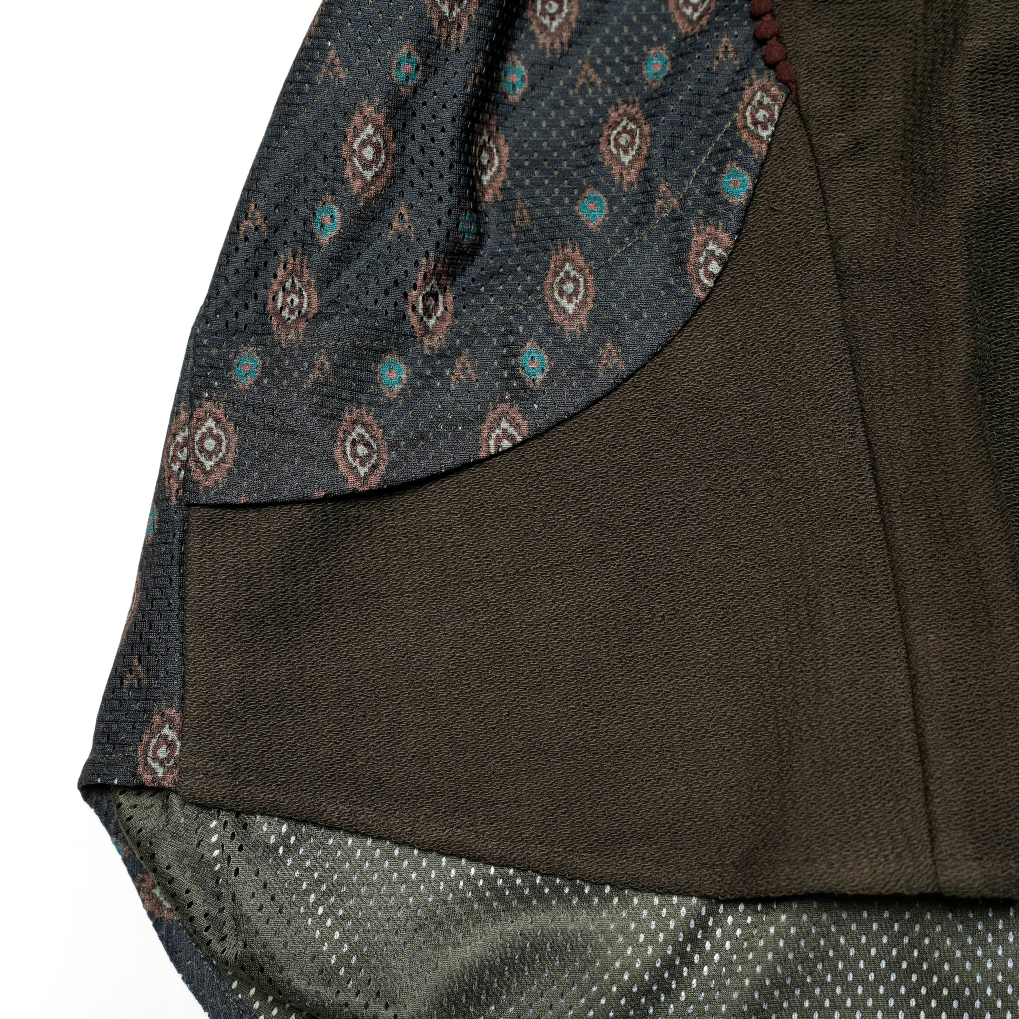 ACR24SS-S01 / (A)crypsis® totem fabric patchwork polo shirt-OLIVE | Size:Free【(A)CRYPSIS®】【SEIVSON_セイヴソン】