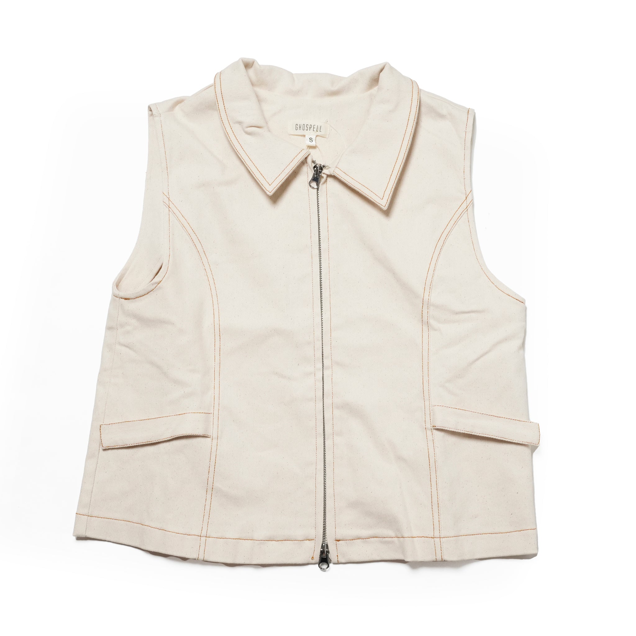 Quincey Drill Top | Color_Ivory | No_32GH01TOG394IVO_IVORY【GHOSPELL_ゴスペル】