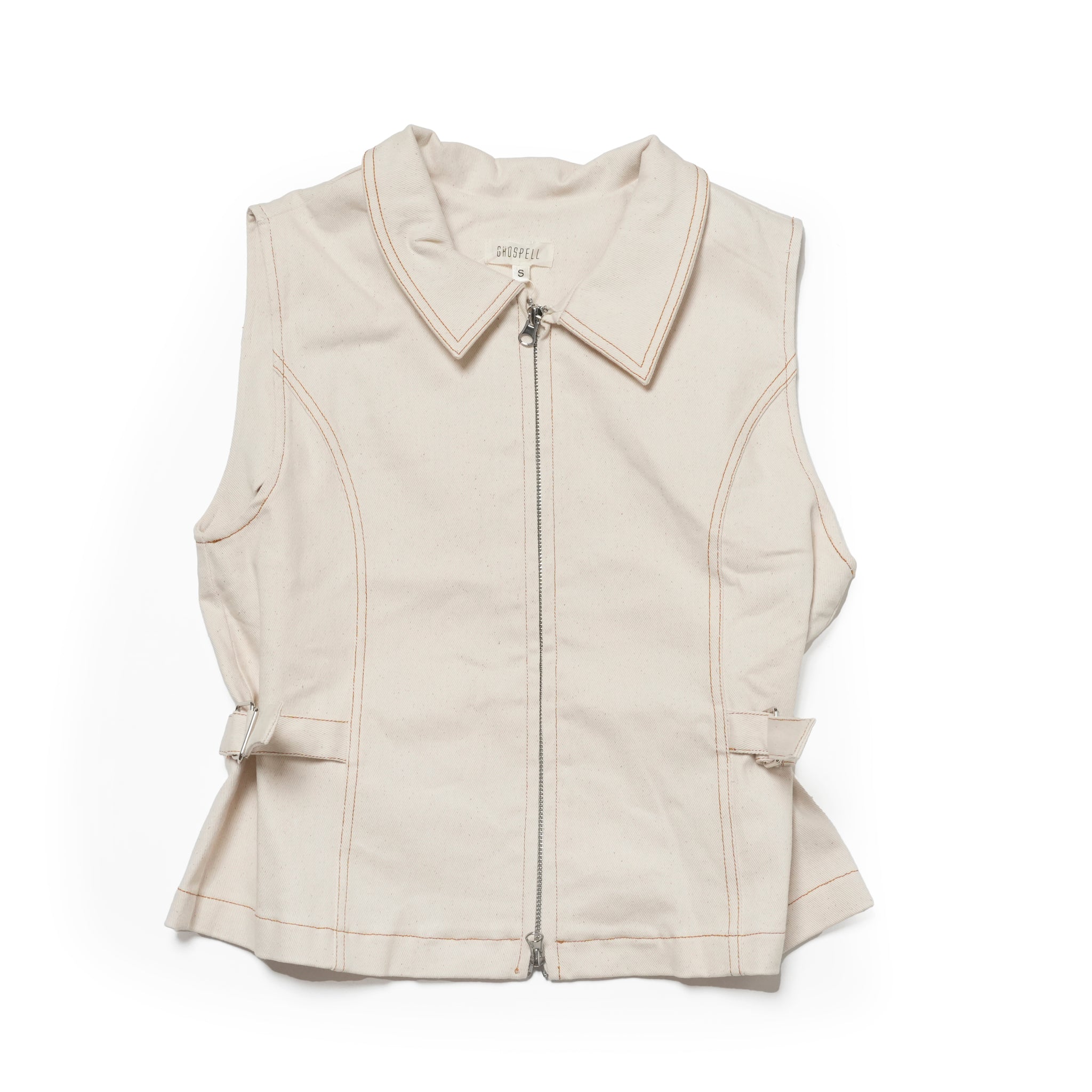 Quincey Drill Top | Color_Ivory | No_32GH01TOG394IVO_IVORY【GHOSPELL_ゴスペル】