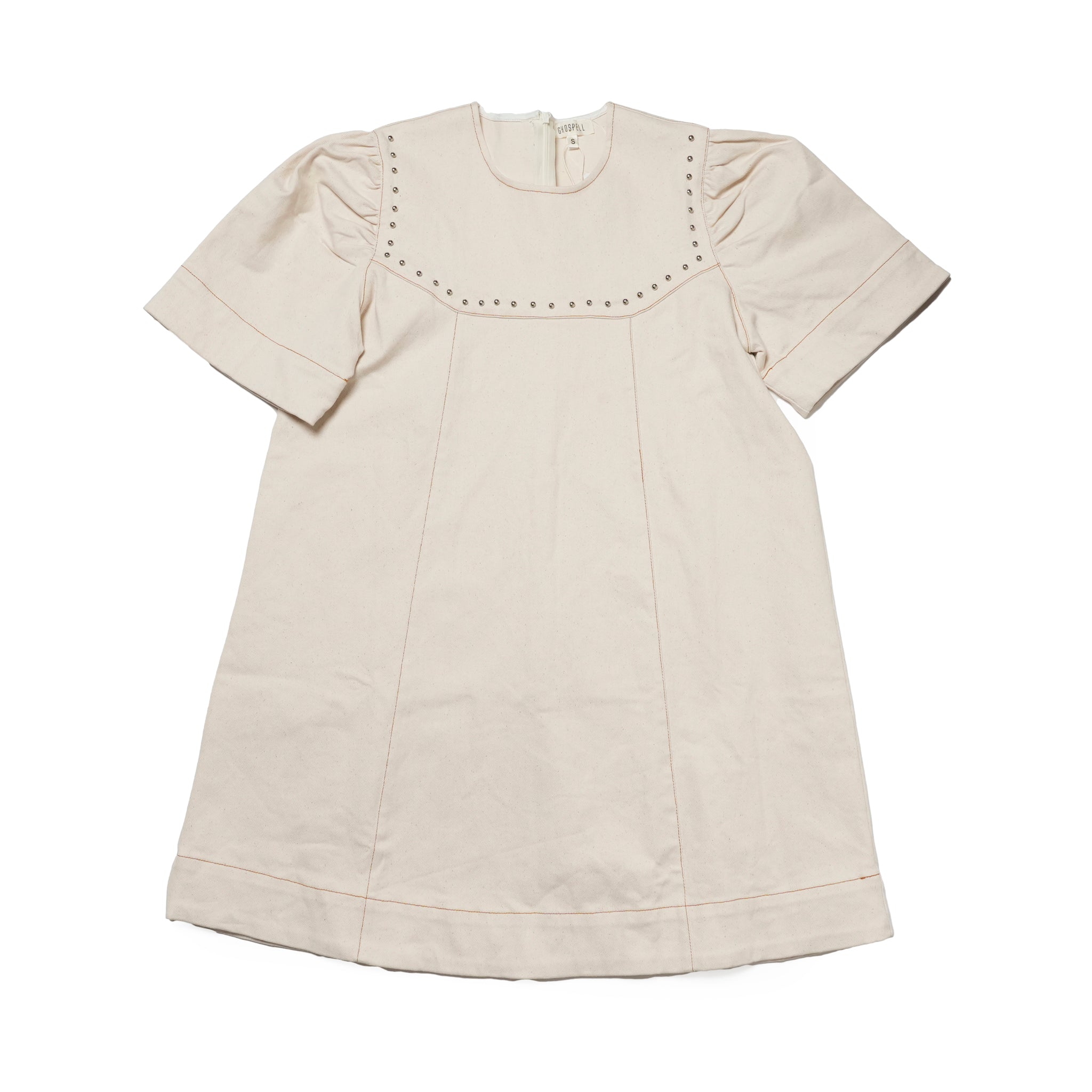 Quincey Drill Mini Dress | Color_Ivory | No_32GH01DRG1013IVO_IVORY【GHOSPELL_ゴスペル】