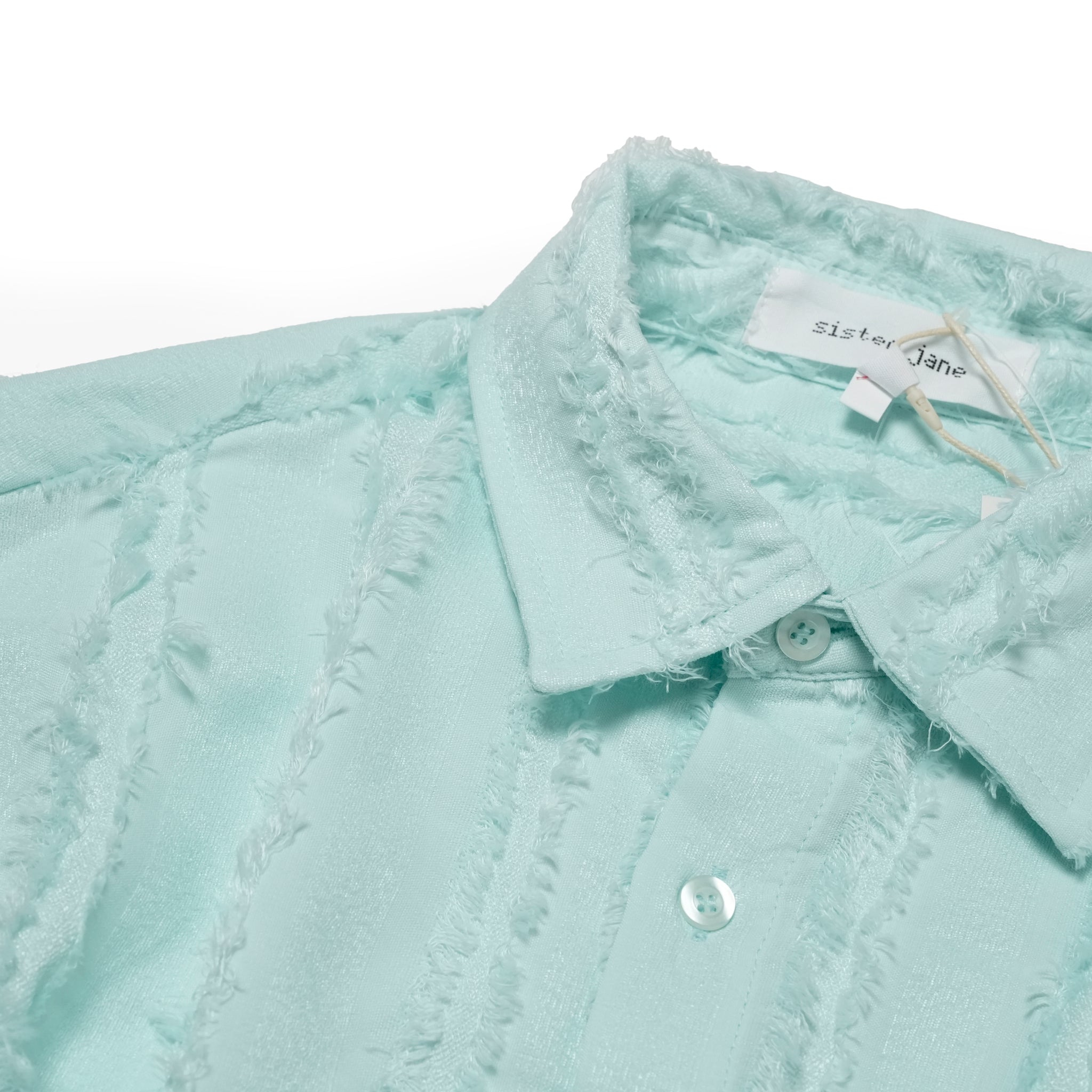 Davy Frayed Boxy Shirt | Color_Green | No_32SM01BLM166GRN_GREEN【SISTER JANE_シスタージェーン】