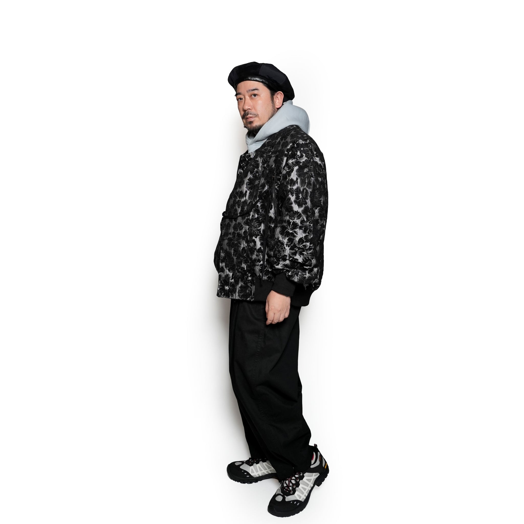 217157_Black | Stand Collar Zip Pocket Ribbed Blouson | Color:black【APHLOTUS_アプロタス】