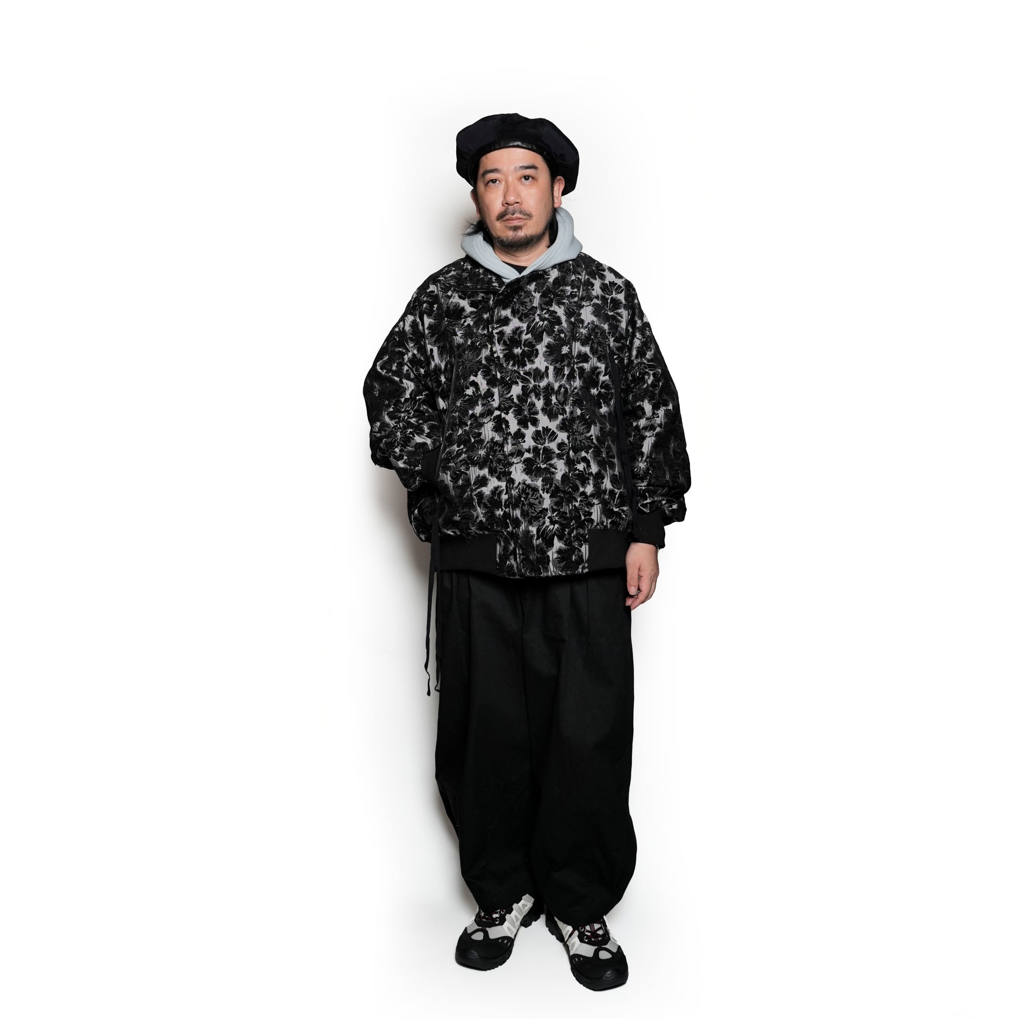 217157_Black | Stand Collar Zip Pocket Ribbed Blouson | Color:black【APHLOTUS_アプロタス】