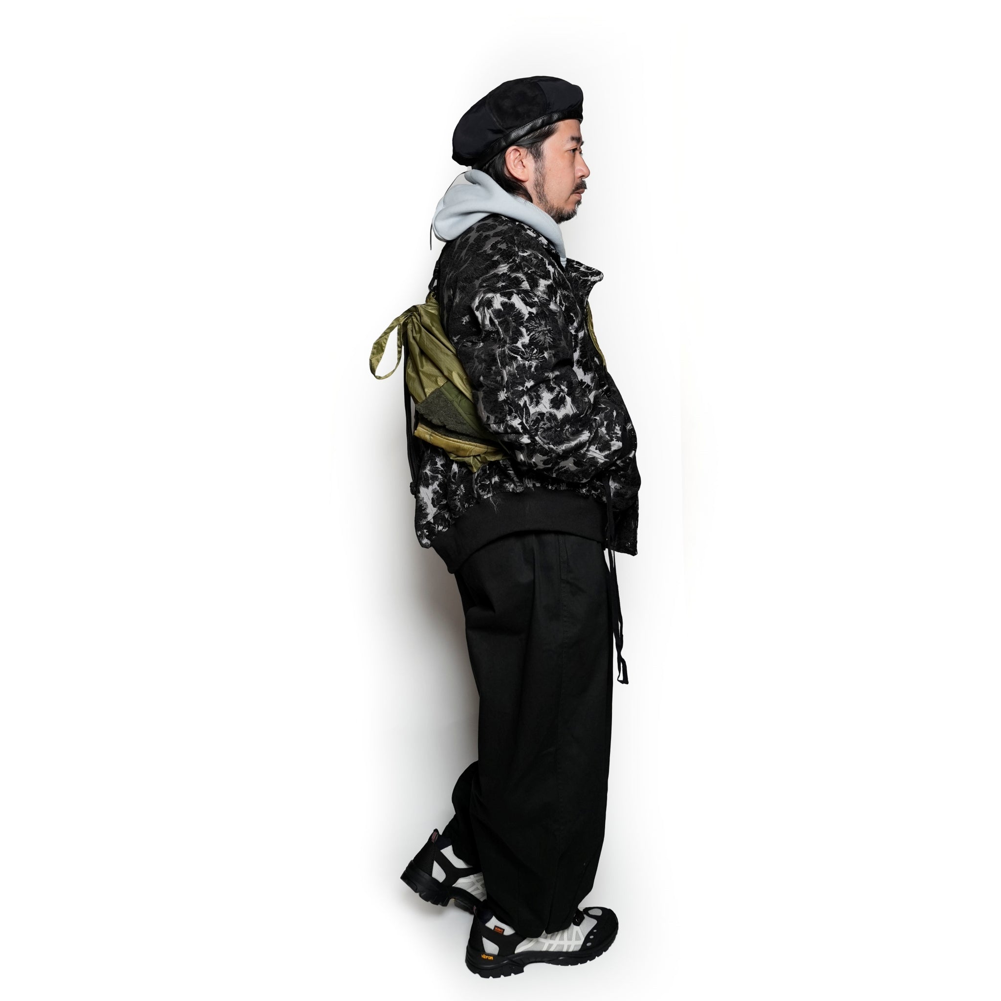 217157_Black | Stand Collar Zip Pocket Ribbed Blouson | Color:black【APHLOTUS_アプロタス】