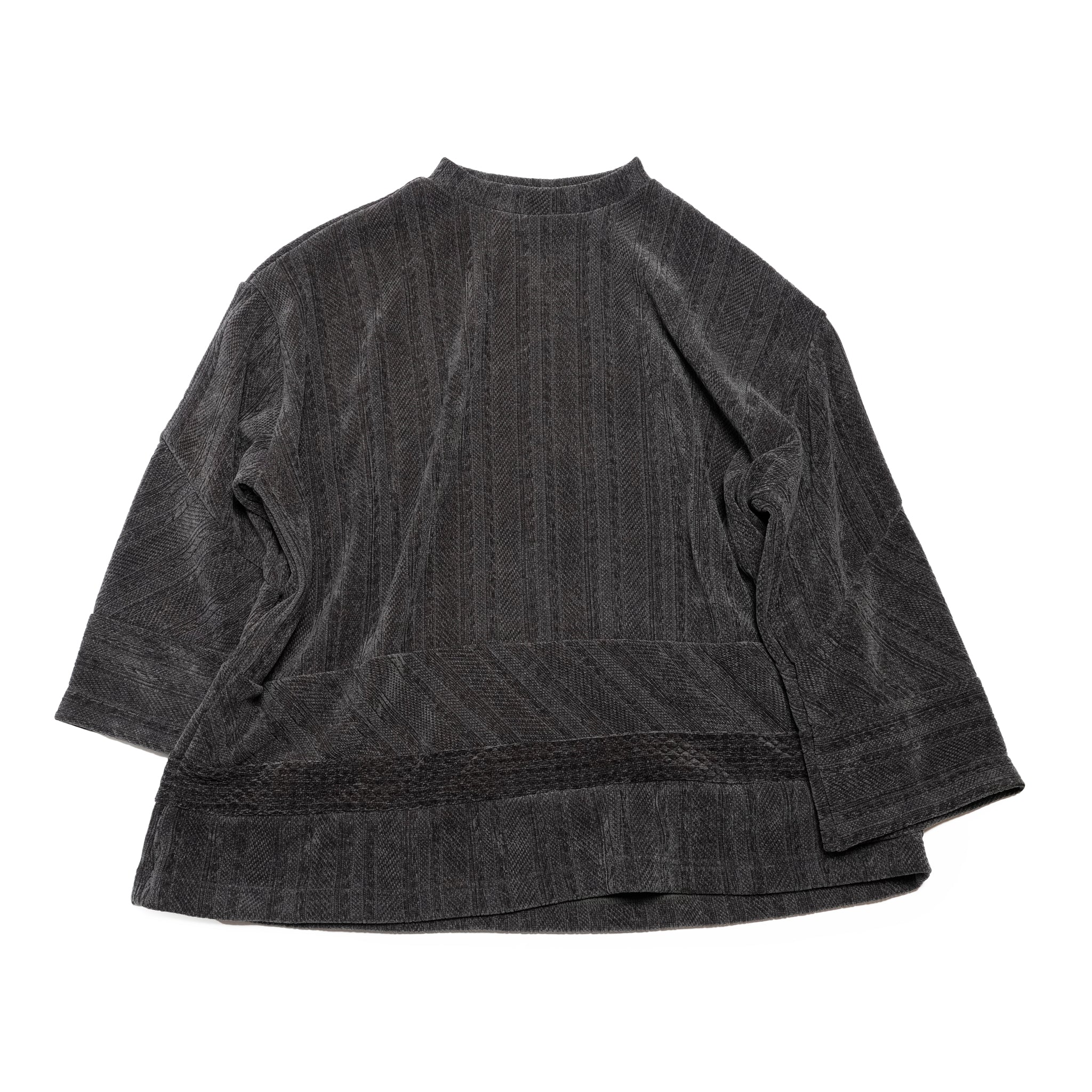 Pattern Switch Pullover | Color_Charcoal | No_bsd25aw-17_charcoal【BEDSIDEDRAMA_ベッドサイドドラマ】