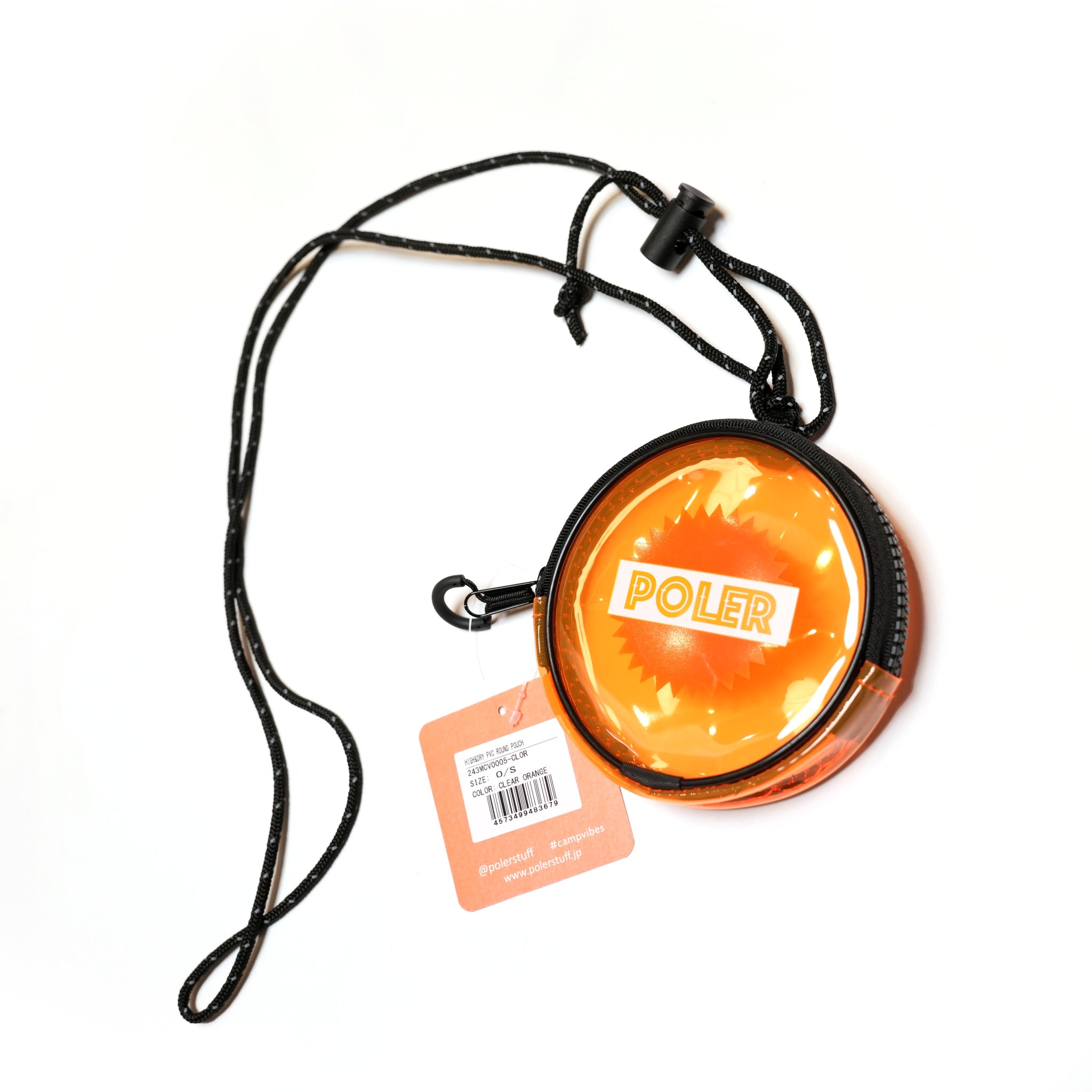 HIGH&DRY PVC ROUND POUCH | Color:Clear Orange【POLER_ポーラー】【ネコポス選択可能】