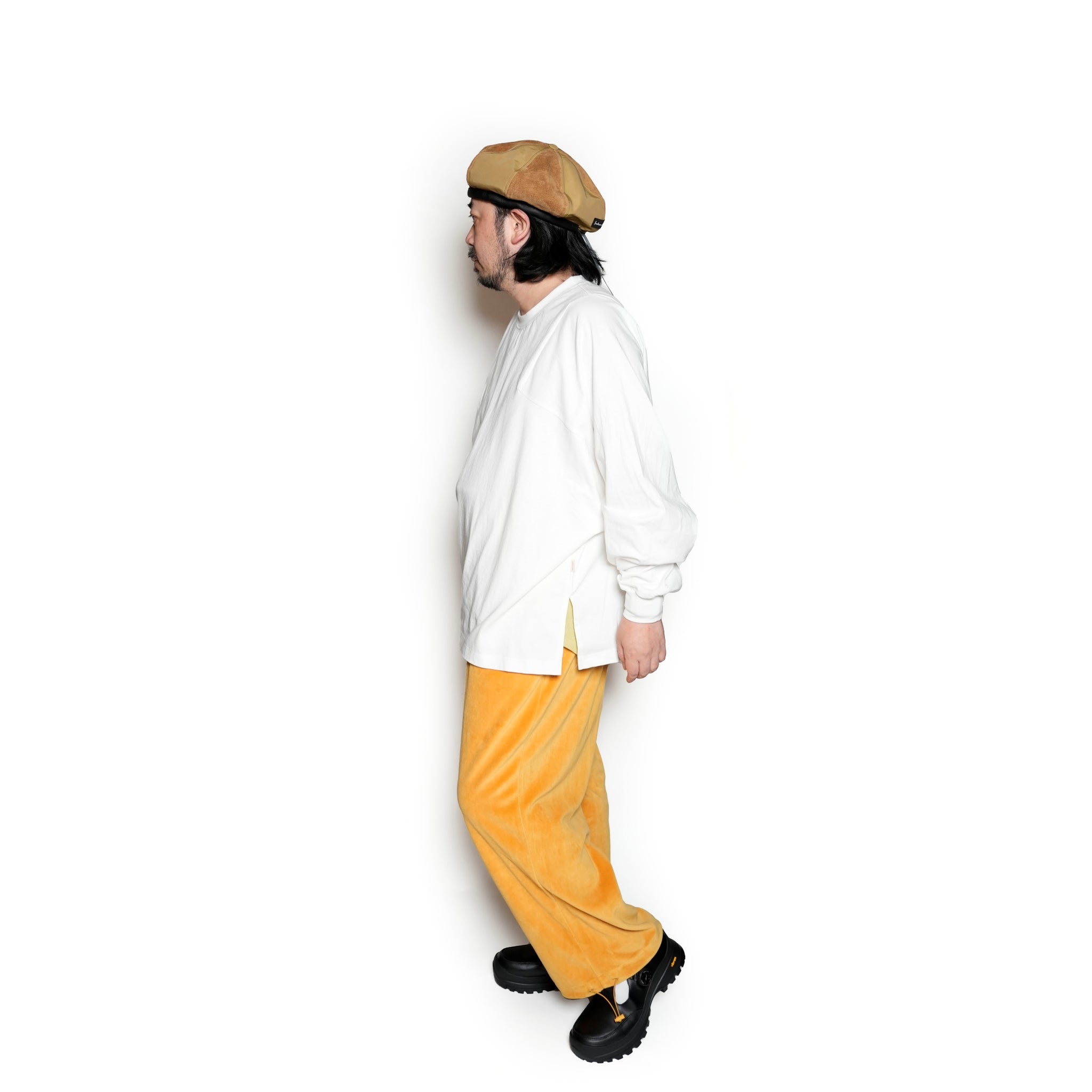 Light Ounce Panel Long Sleev | Color:White【AMBERGLEAM_アンバーグリーム】| 124141111