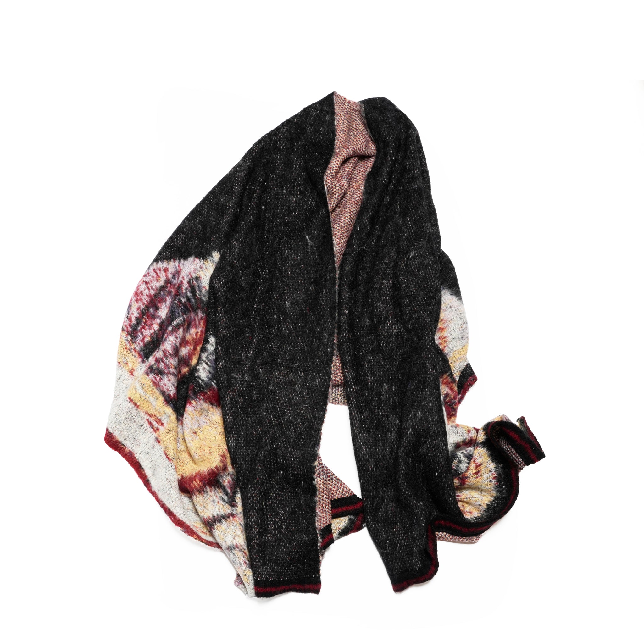 STARS MOHAIR KNIT BLANKET STOLE | Color_Black | No_sf25aw-12_black【STOF_ストフ】