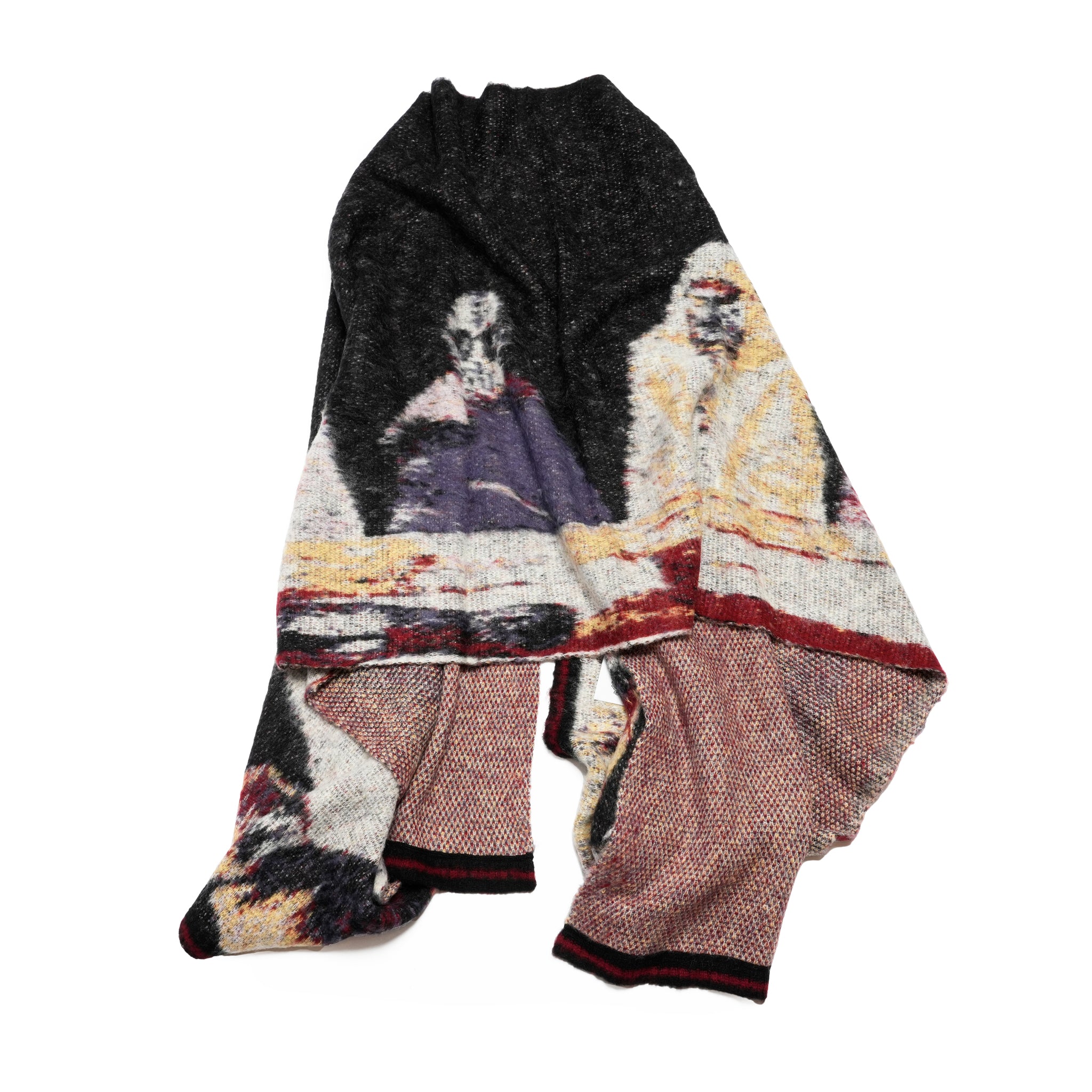 STARS MOHAIR KNIT BLANKET STOLE | Color_Black | No_sf25aw-12_black【STOF_ストフ】