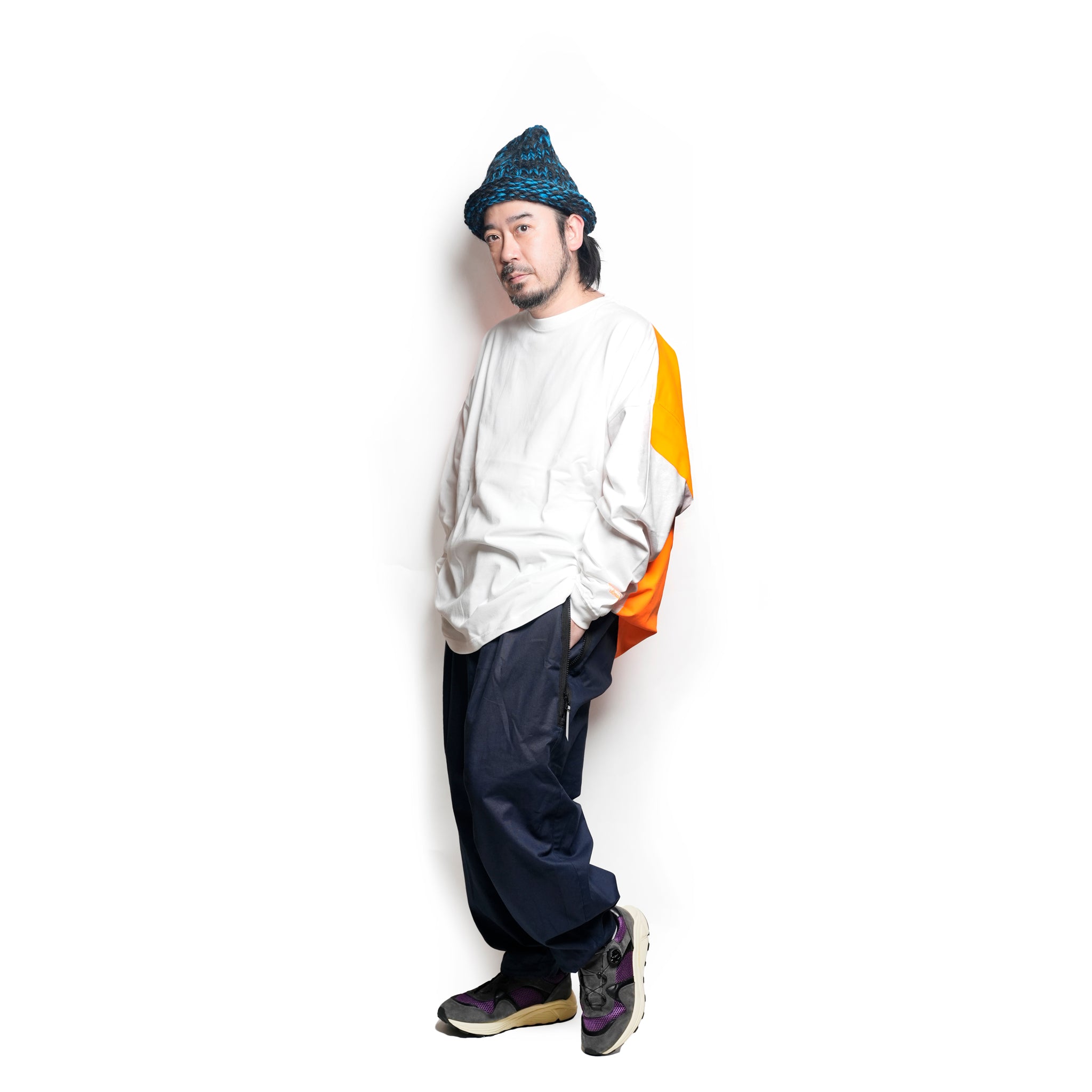 グラフィック tee L/S_7 | Color_Color: White X Orange | No__217_color: white x orange【UNTRACE_アントレース】