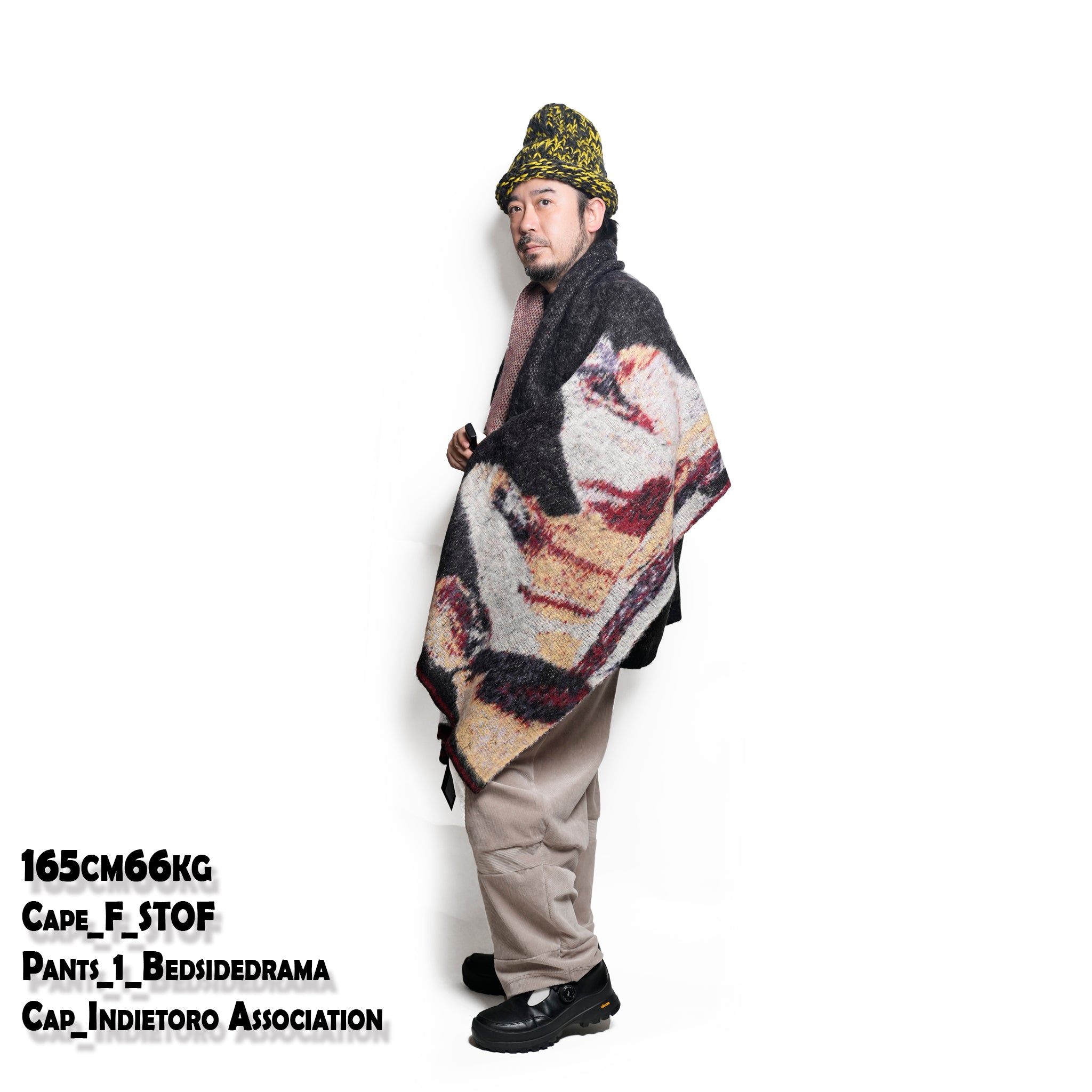STARS MOHAIR KNIT BLANKET STOLE | Color_Black | No_sf25aw-12_black【STOF_ストフ】