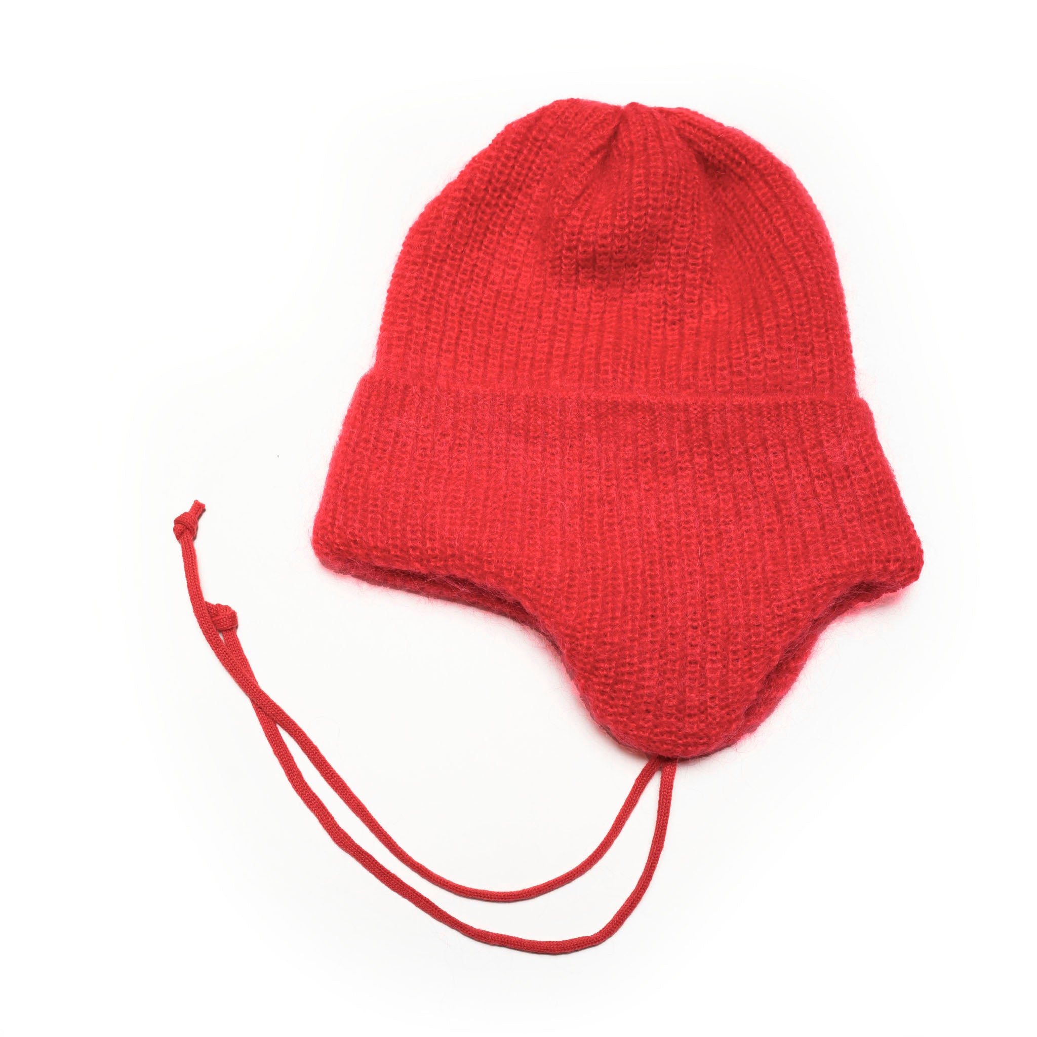 RL-24-009W_RED | Mohair Ear Cap | Color:Red【RACAL_ラカル】