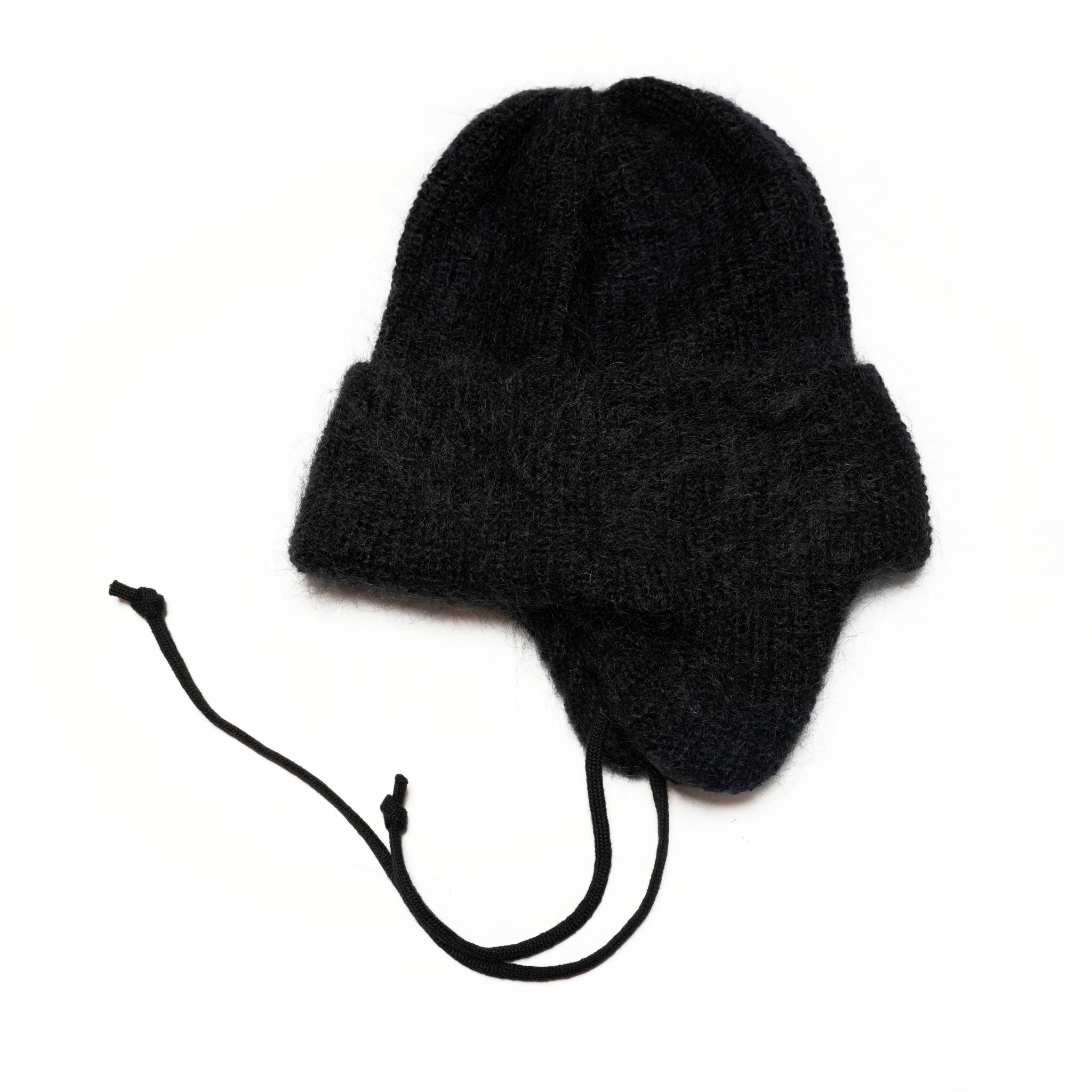 RL-24-009W_BLACK | Mohair Ear Cap | Color:Black【RACAL_ラカル】