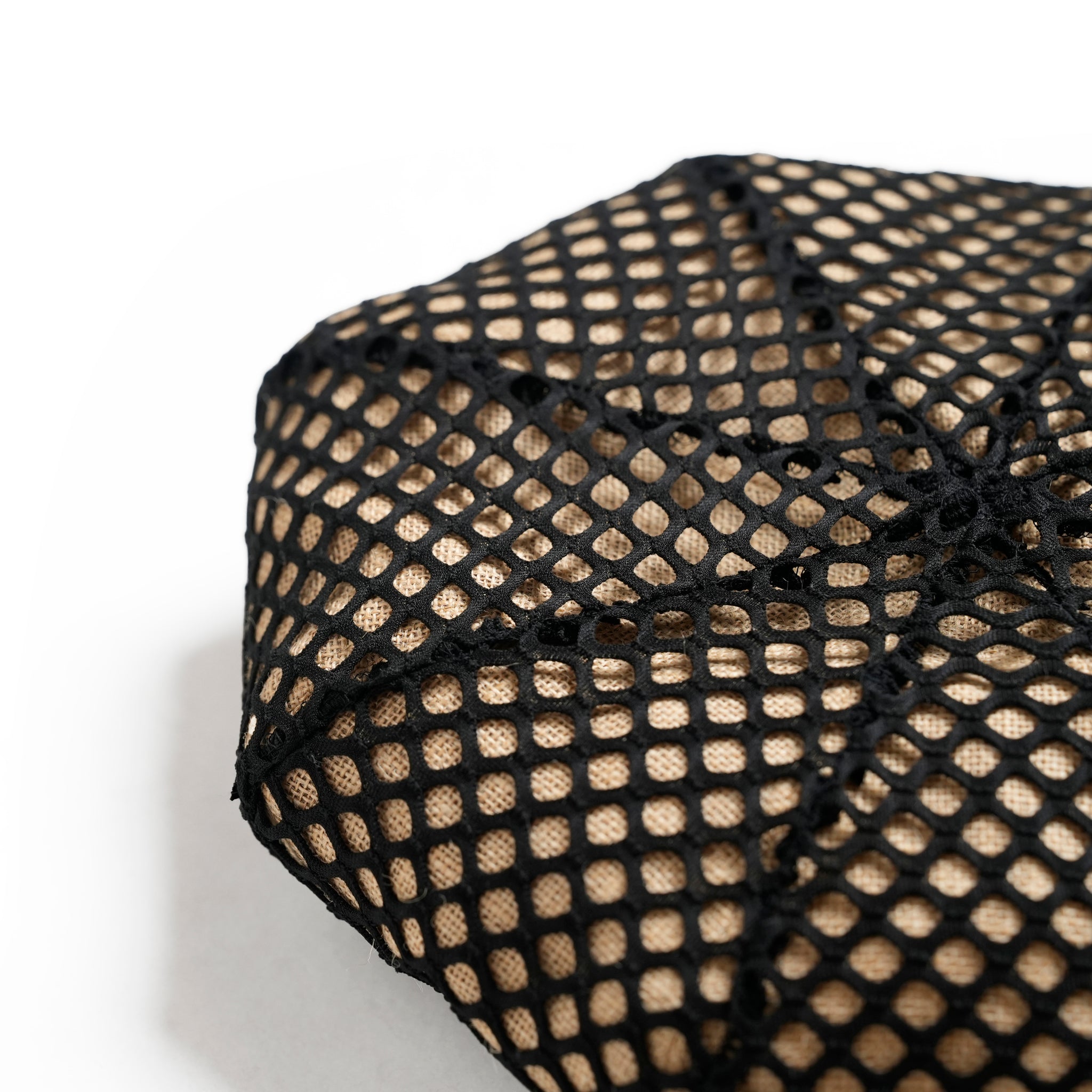 COVERED JUTE 8 PANELS BIG BERET | Color_Natural-Black | No_25-2-HT8BB02【ORIGINAL JOHN_オリジナルジョン】