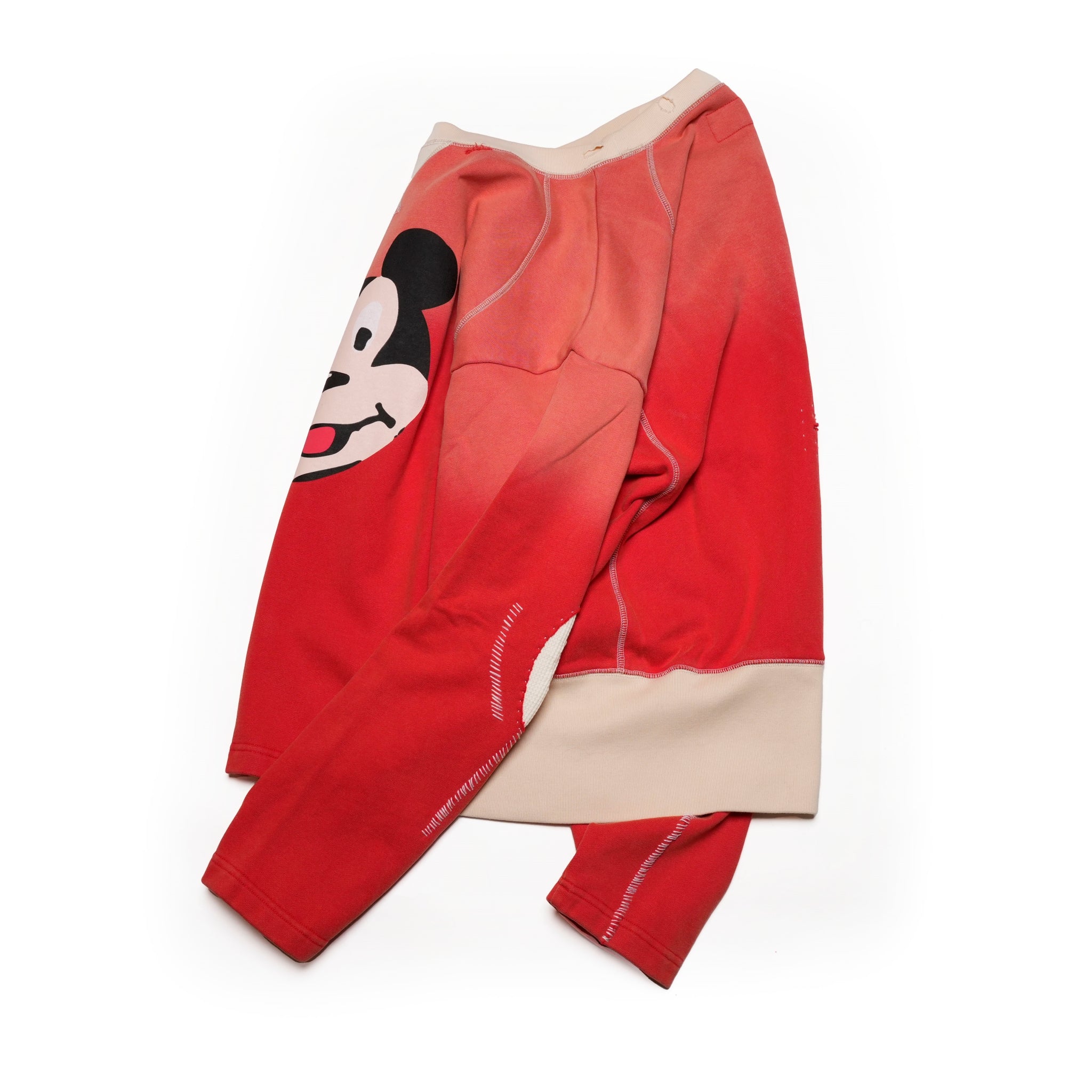 Pla24awt01-2_Washed red | Mickey vitage crewneck | Color:Washed Red【PLATEAU STUDIO_プラトー スタジオ】【archive】