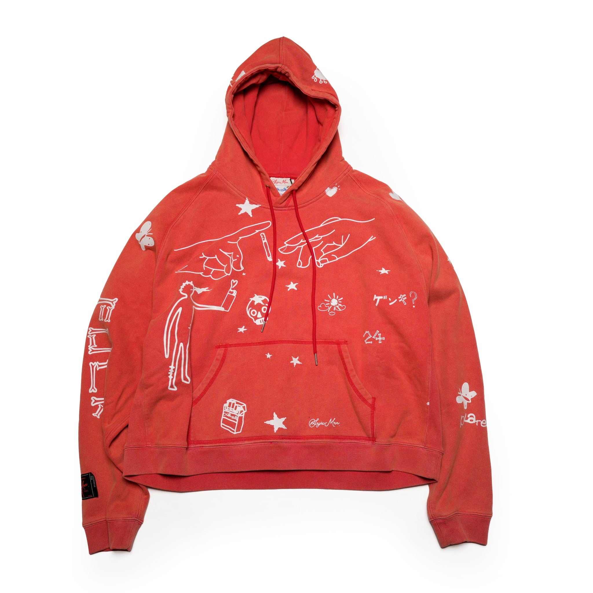 Pla24awcol2-2_washed red | x SYU.Man illustrator hoodie | Color:Washed Red【PLATEAU STUDIO_プラトー スタジオ】