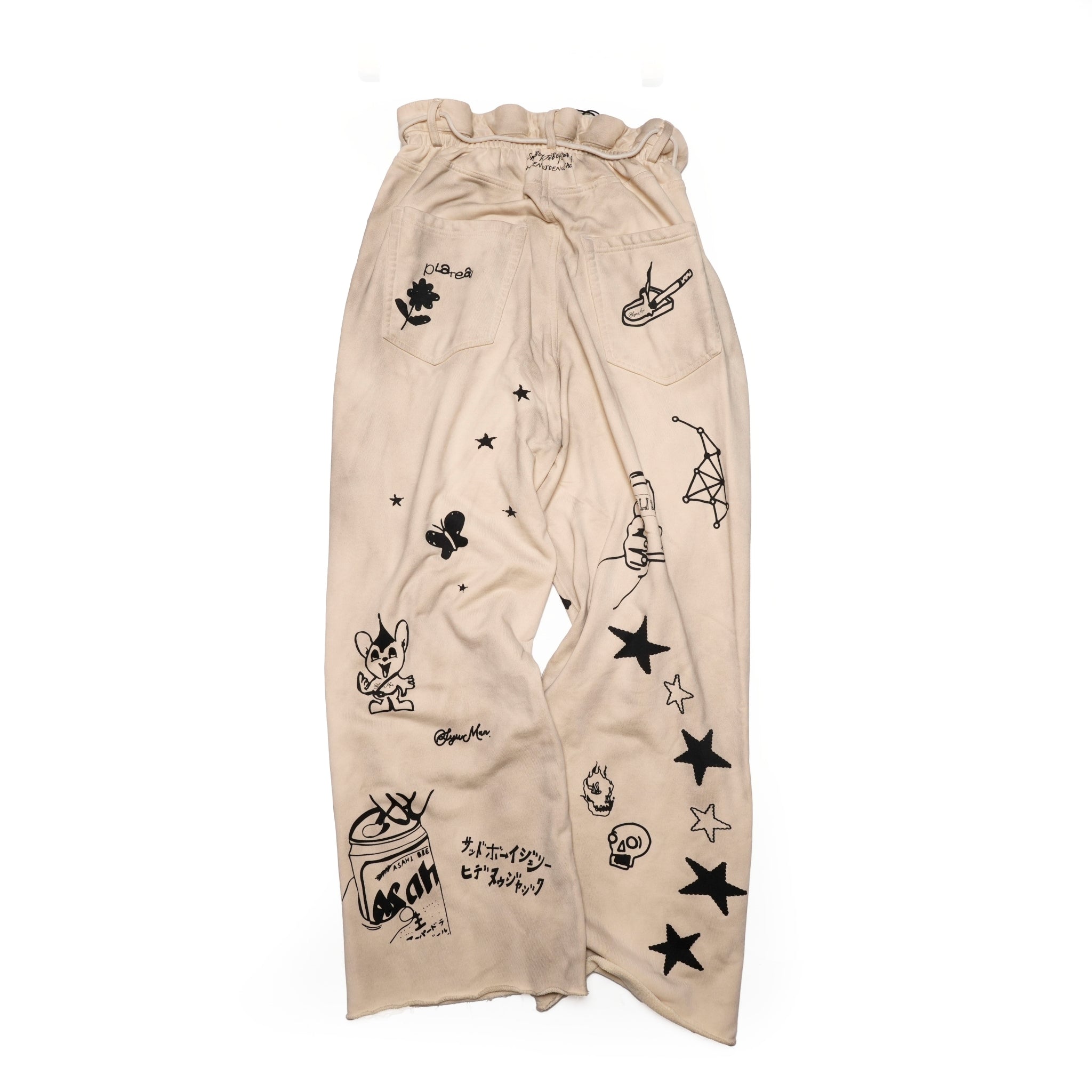 Pla24awcol3-2_Dirty beige | x SYU.Man illustrator pants | Color:Dirty