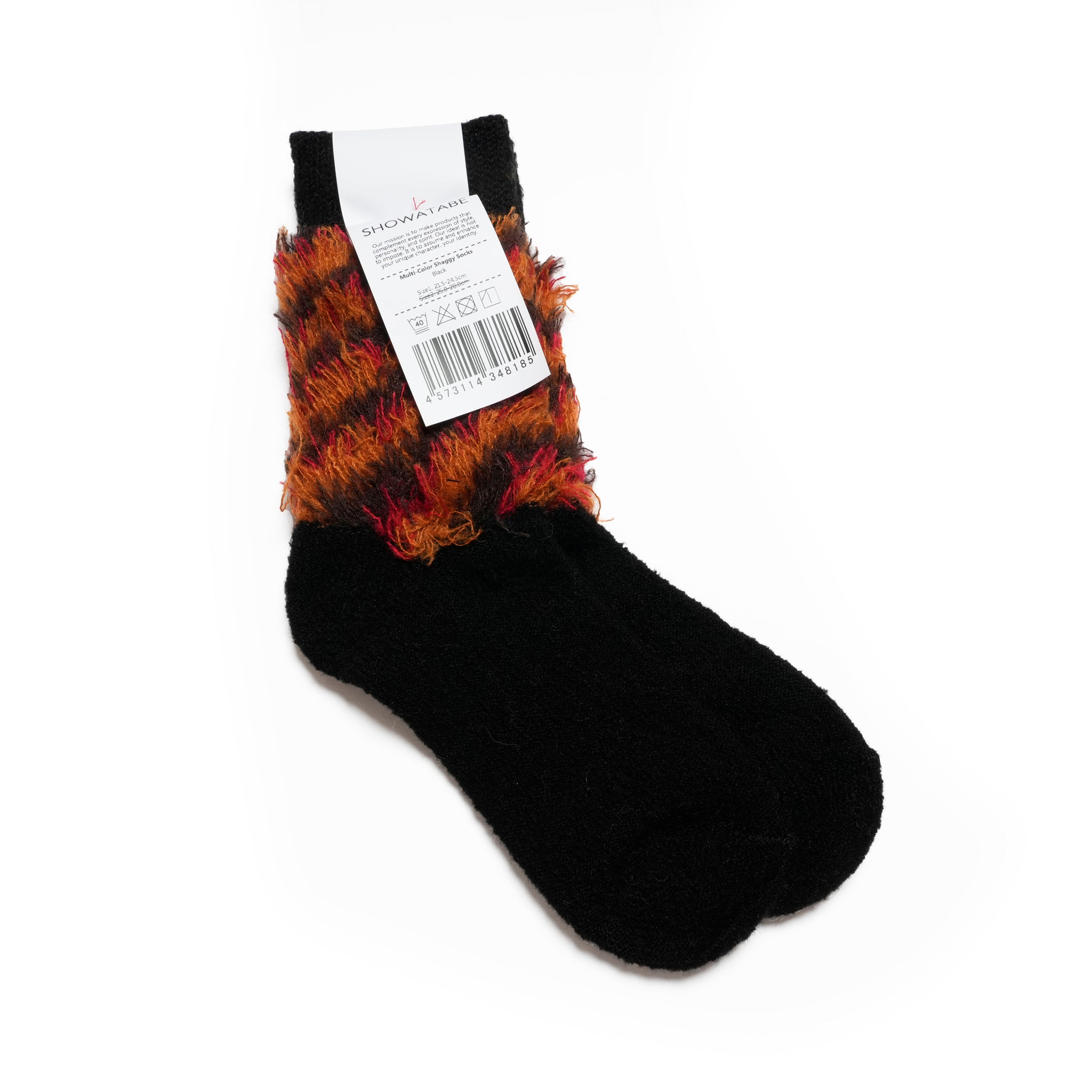 Multi-Color Shaggy Socks | Color:Ecru/Black  SW-27【DECKA QUALITY SOCKS_デカクオリティソックス】【SHOWATABÉ】【ネコポス選択可能】