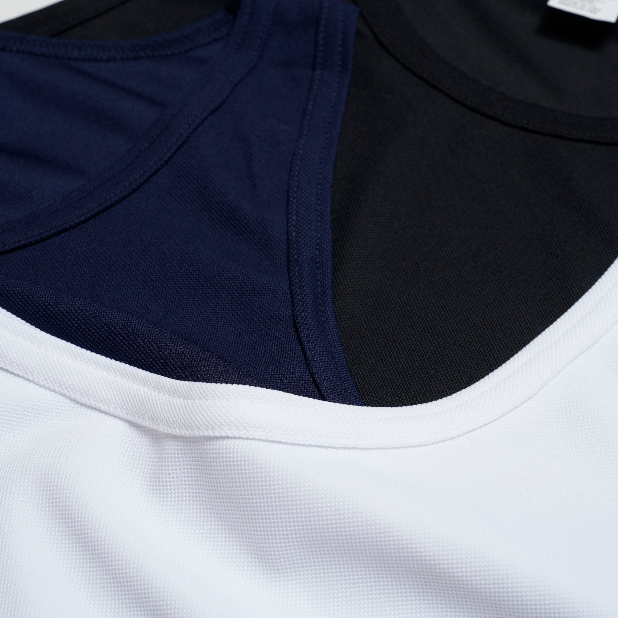 Dry Pique Tank Top 100% Polyester – White / Black / Navy | Size:M / L