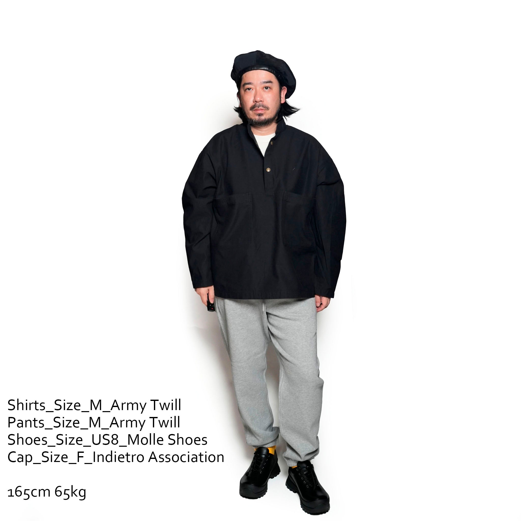 AM-2457004_Black | Back Satin Smock | Color:Black【ARMY TWILL_アーミーツイル】