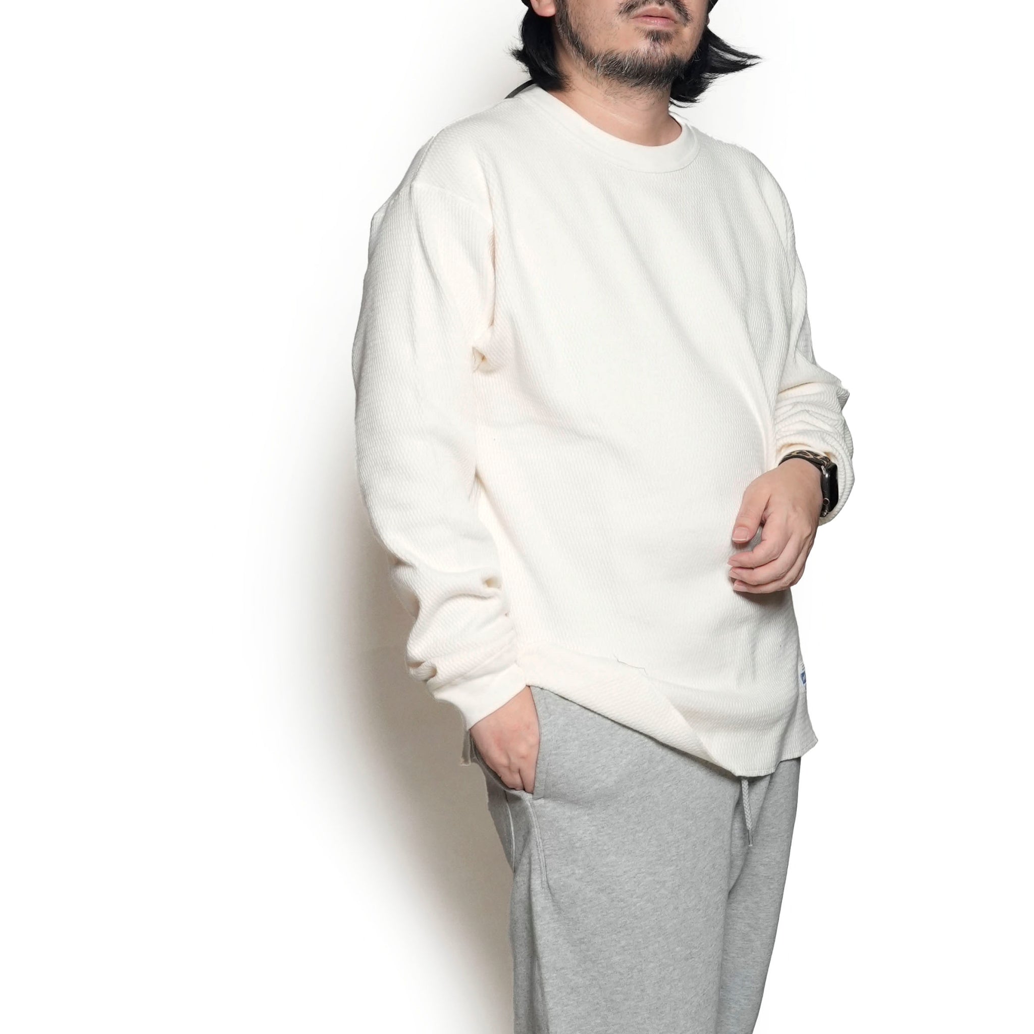 AM-2453006_Ecru | Honeycomb LS Tee | Color:Ecru【ARMY TWILL_アーミーツイル】