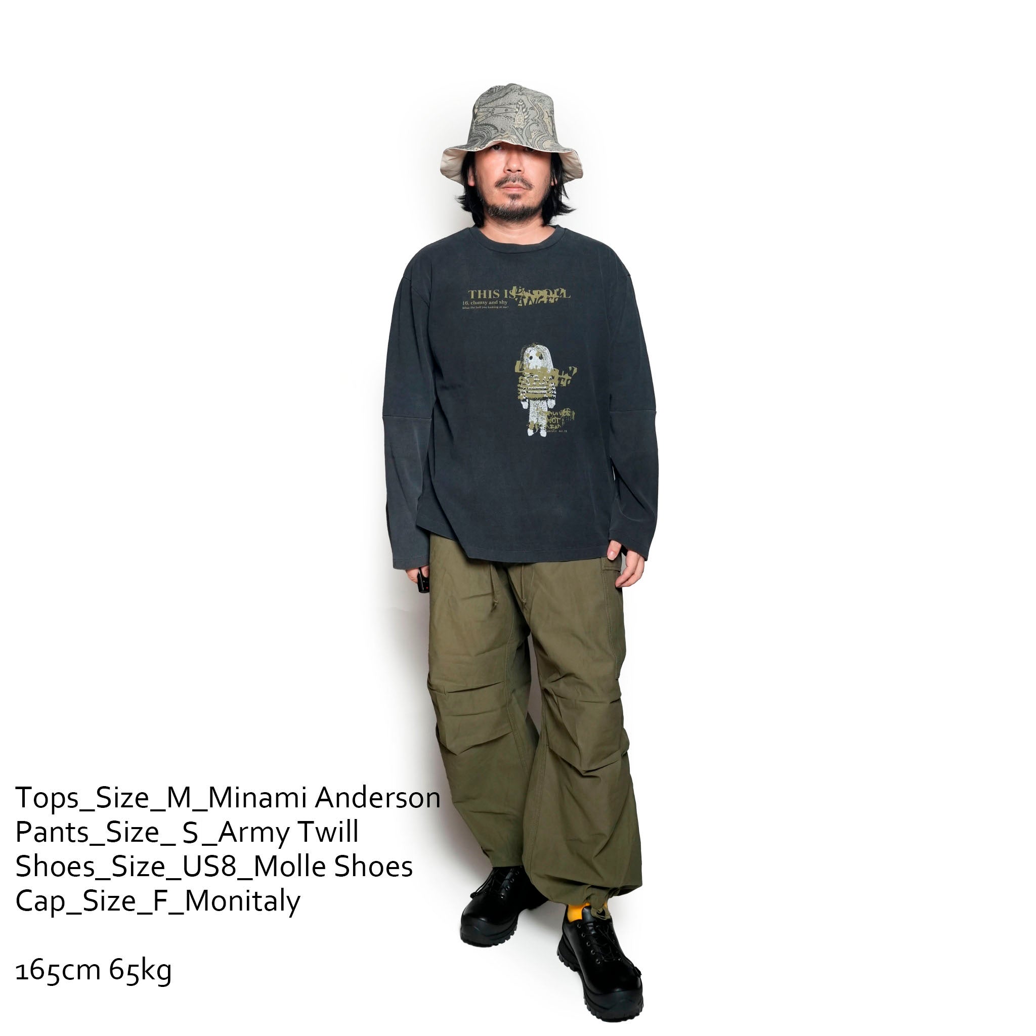 AM-2455001_Khaki | Back Satin Cargo Pants | Color:Khaki【ARMY TWILL_アーミ