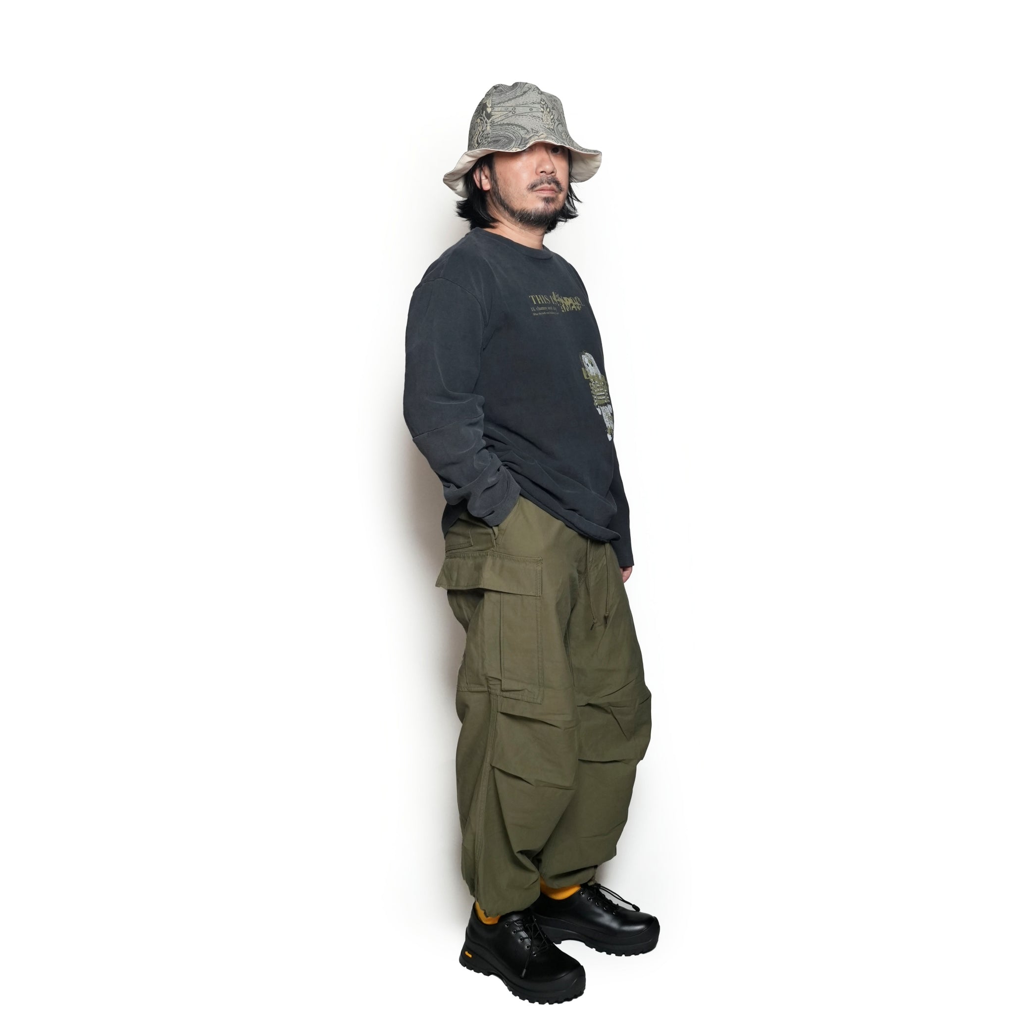 AM-2455001_Khaki | Back Satin Cargo Pants | Color:Khaki【ARMY TWILL_アーミーツイル】