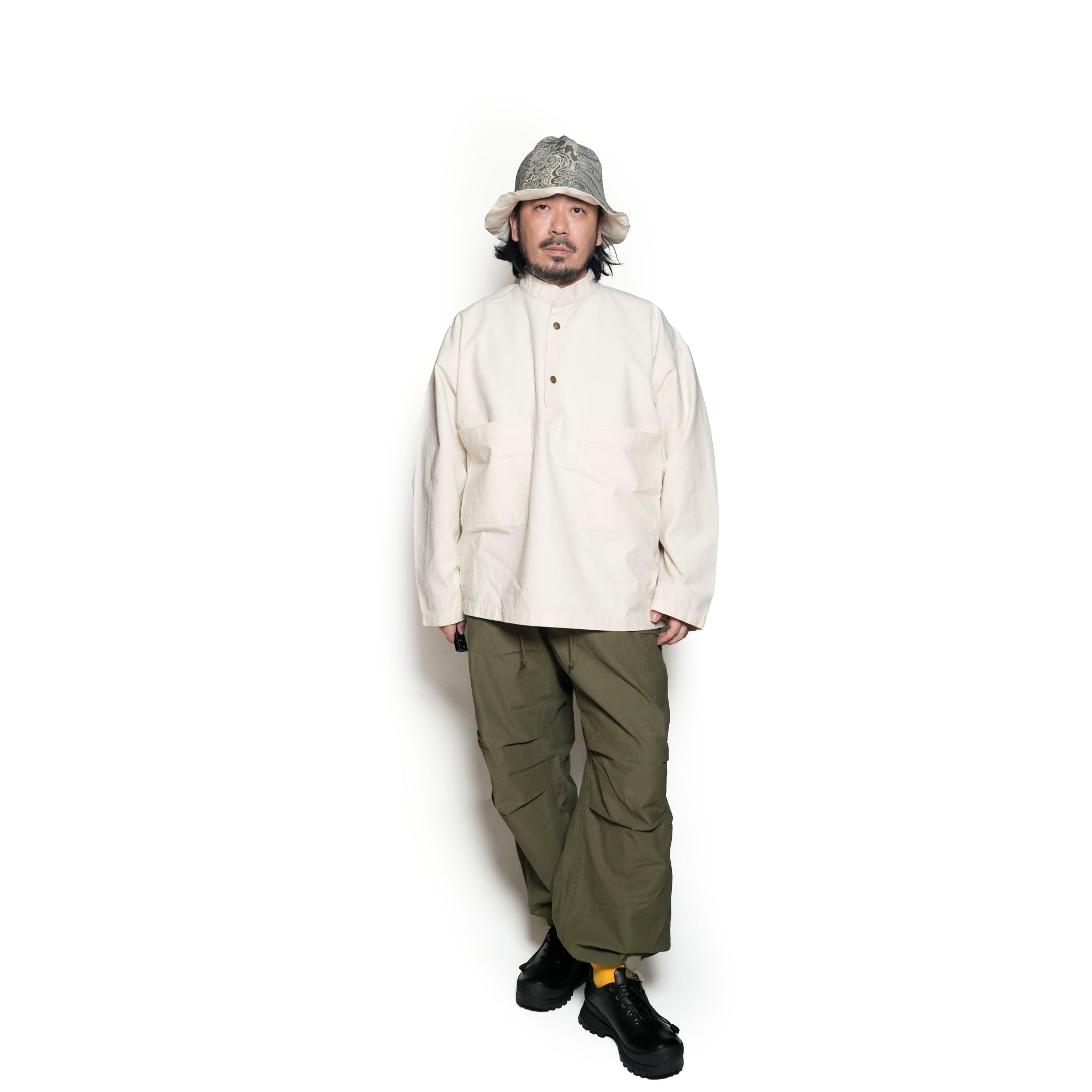 AM-2457004_Ecru | Back Satin Smock | Color:Ecru【ARMY TWILL_アーミーツイル】