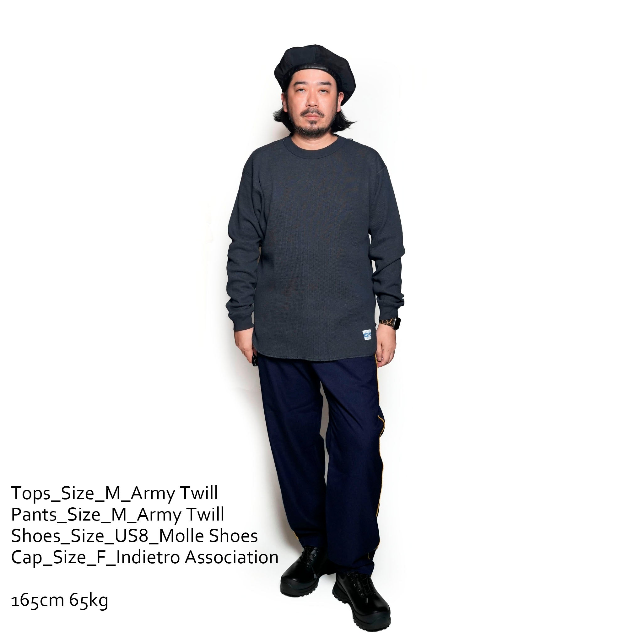 AM-2453006_Charcoal | Honeycomb LS Tee | Color:Charcoal【ARMY TWILL_アーミーツイル】