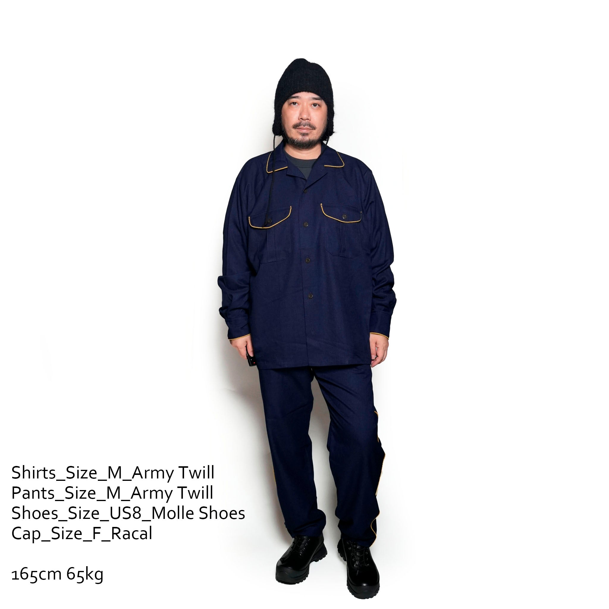 AM-2457002_Navy | TR Parade Shirt | Color:Navy【ARMY TWILL_アーミーツイル】