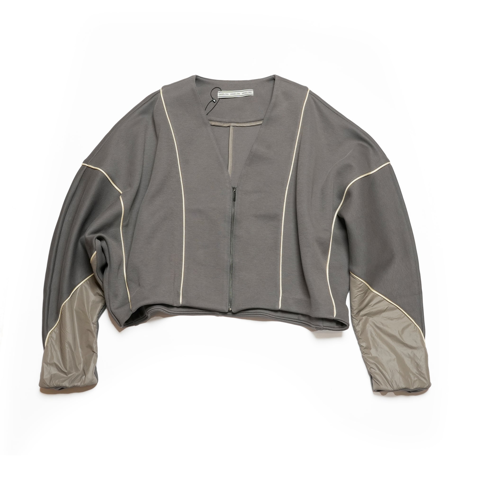 25223-6550Q_m_gray | パイピング切替ブルゾン | Color:M Gray【ANGELINA_アンジェリーナ】