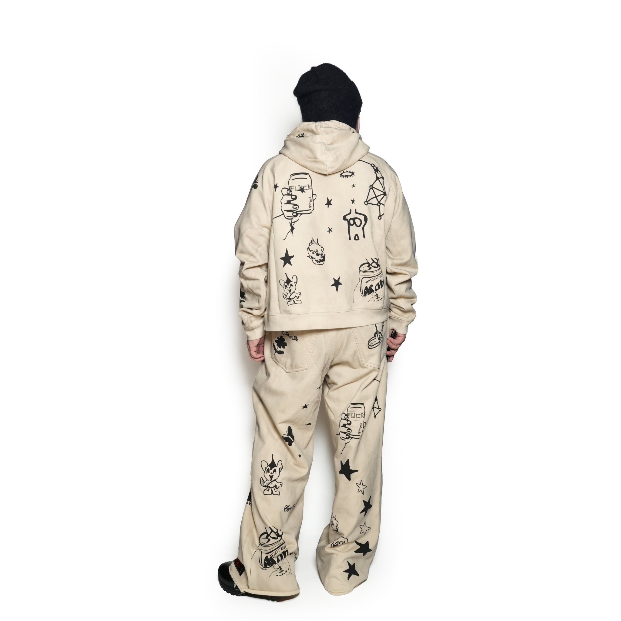 Pla24awcol2-2_dirty beige | x SYU.Man illustrator hoodie | Color:Dirty Beige【PLATEAU STUDIO_プラトー スタジオ】