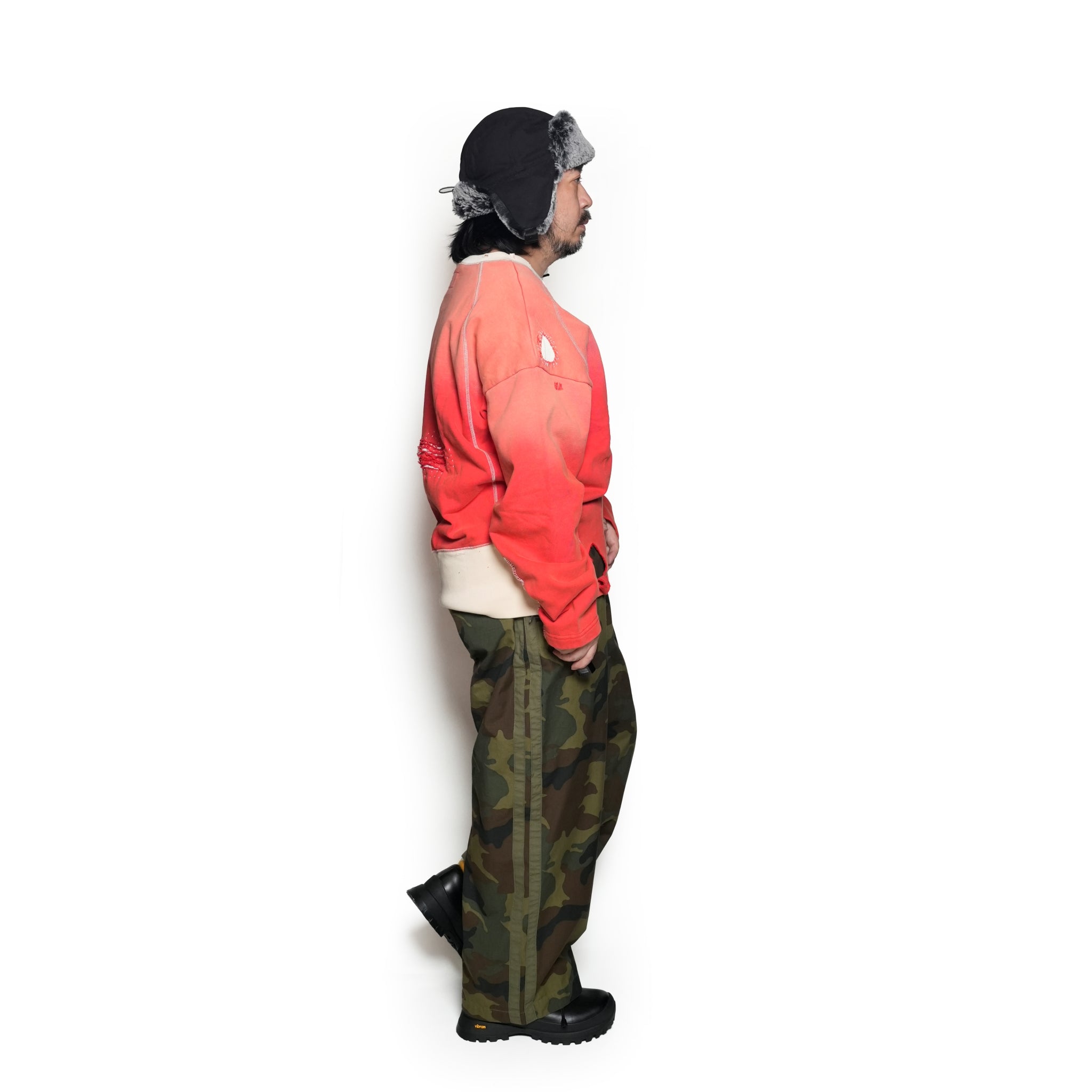 Pla24awt01-2_Washed red | Mickey vitage crewneck | Color:Washed Red【PLATEAU STUDIO_プラトー スタジオ】【archive】