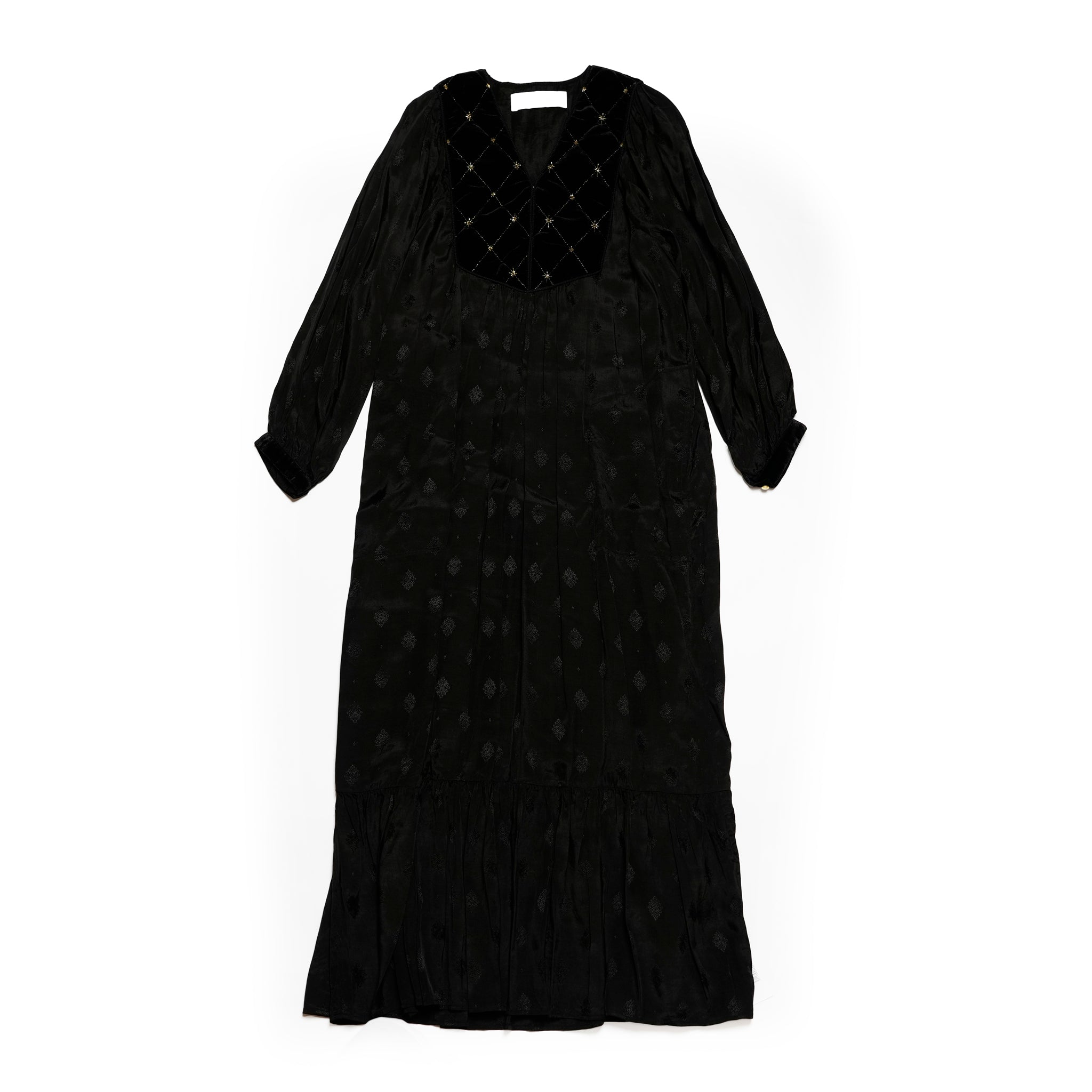 VELVET BEADS EMBROIDERY DRESS | Color_Black | No_020452sn4_black【SARA MALLIKA_サラマリカ】