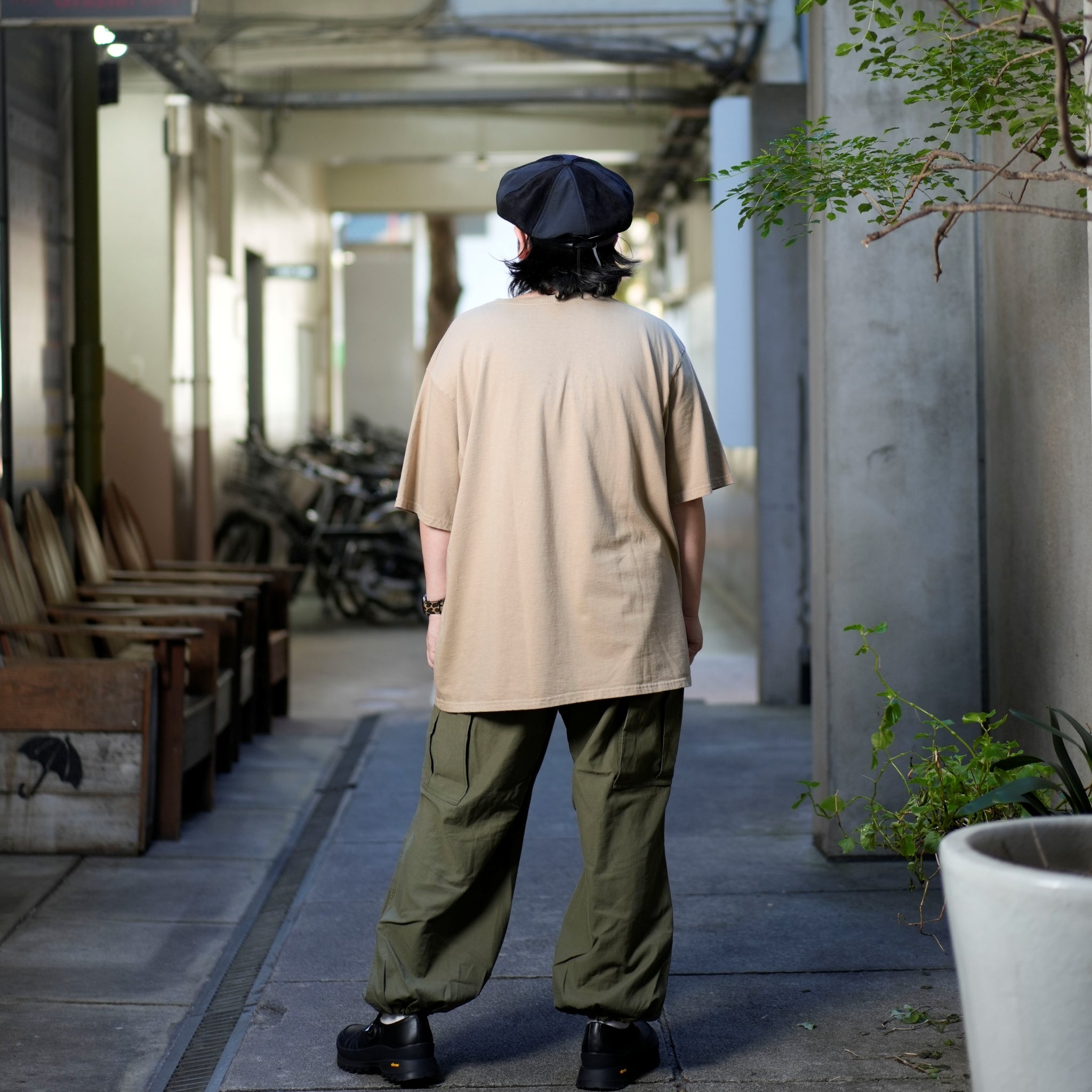 AM-2455001_Khaki | Back Satin Cargo Pants | Color:Khaki【ARMY TWILL_アーミーツイル】