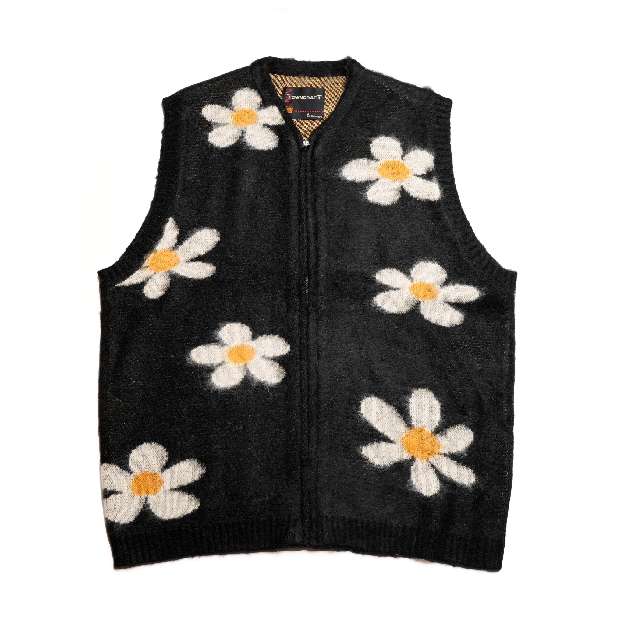 tc24f012_Flower | Shaggy Vintage Pattern Zip Vest | Color:Flower【TOWNCRAFT_タウンクラフト】