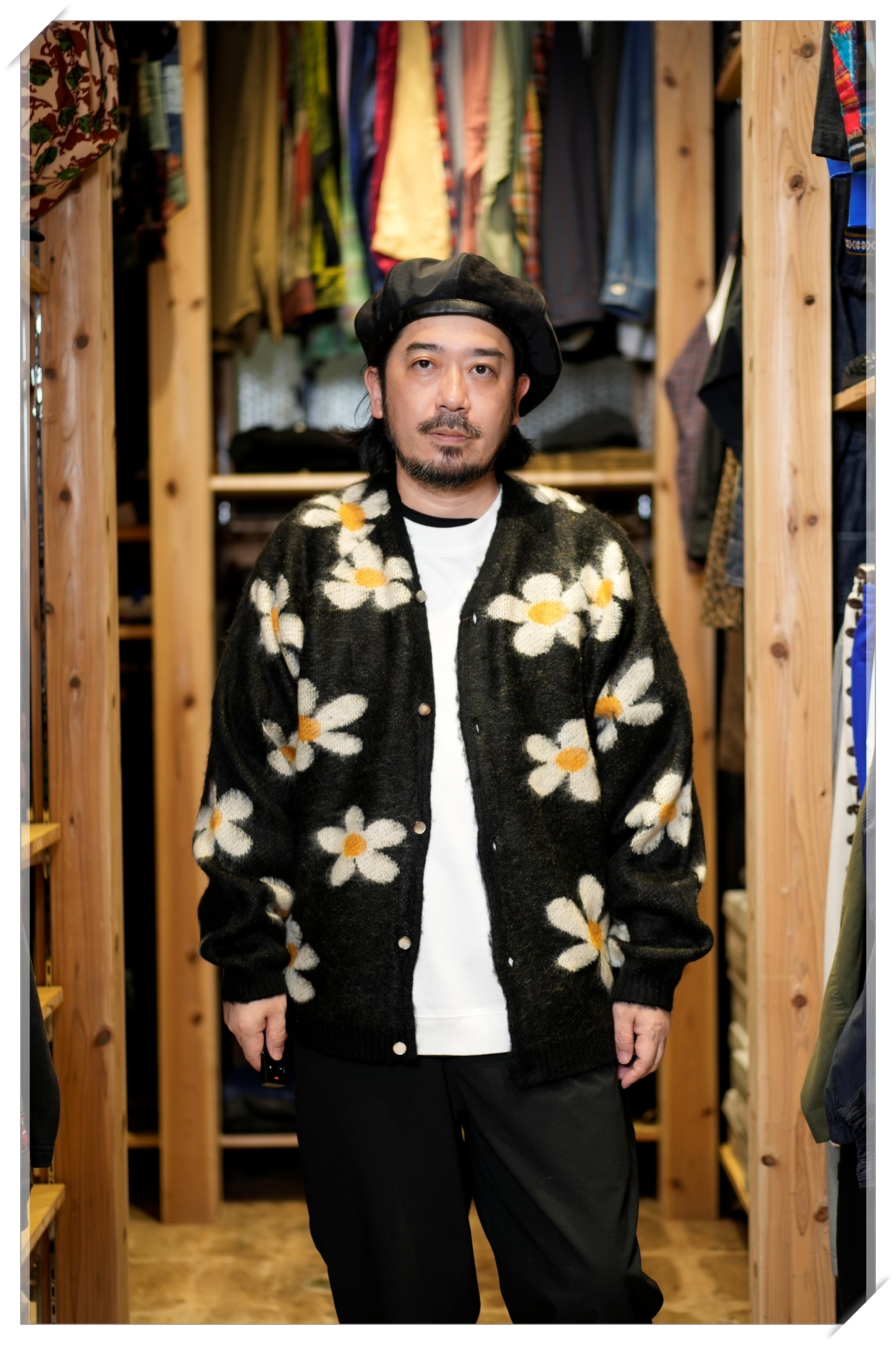 tc24f014_Flower | Shaggy Raglan Cardigan | Color:Flower【TOWNCRAFT_タウンクラフト】