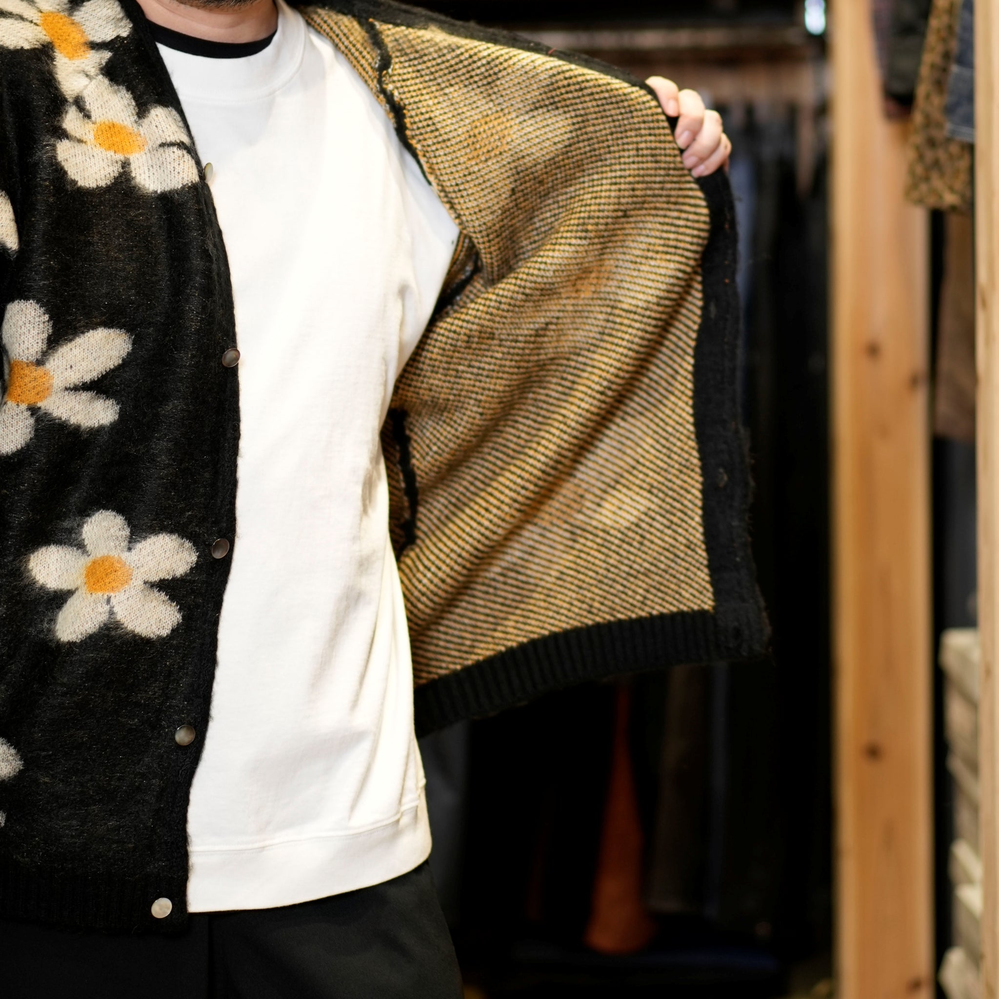 tc24f014_Flower | Shaggy Raglan Cardigan | Color:Flower【TOWNCRAFT_タウンクラフト】