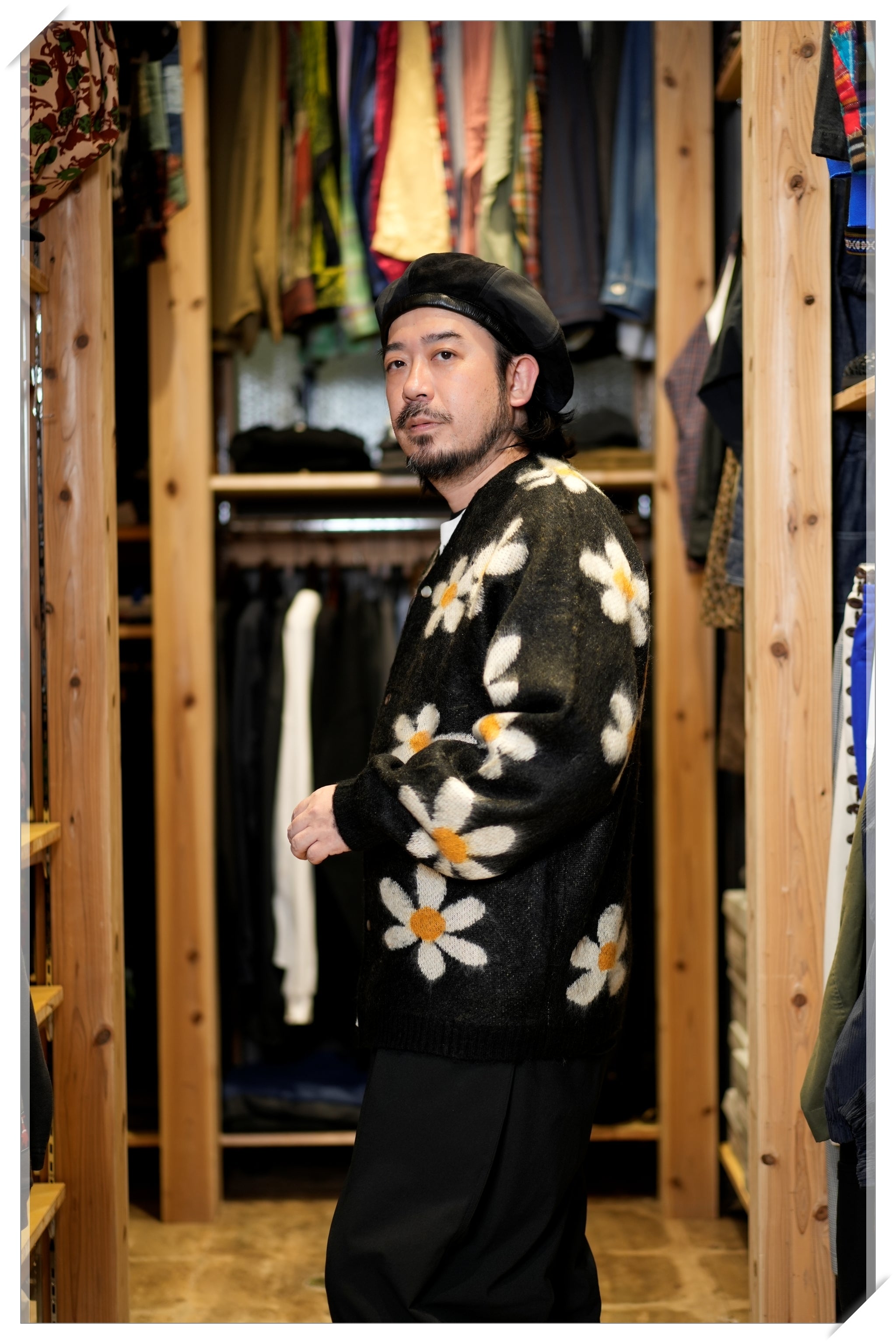 tc24f014_Flower | Shaggy Raglan Cardigan | Color:Flower【TOWNCRAFT_タウンクラフト】