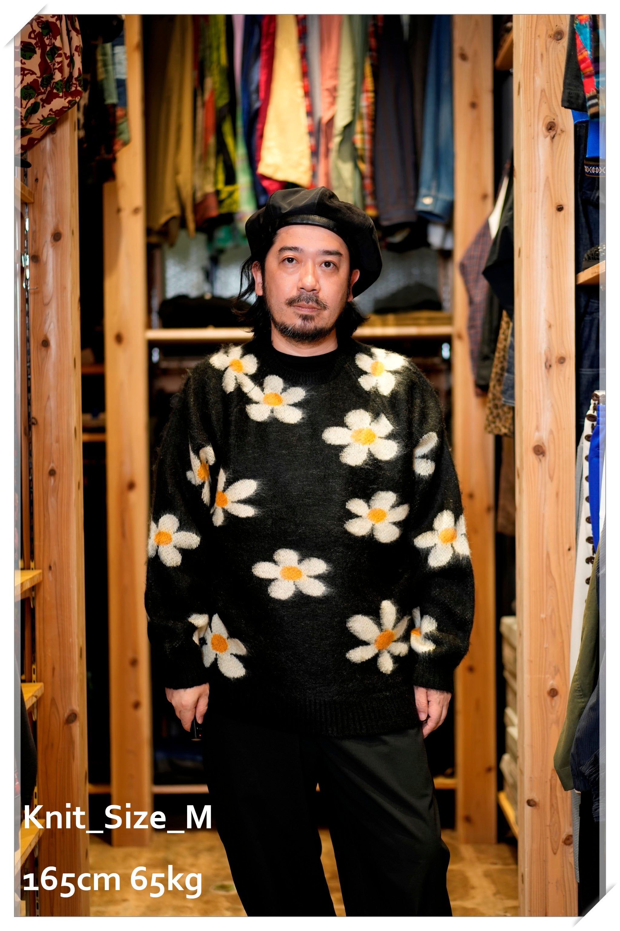 tc24f013_Flower | Shaggy Raglan Crew Sweater | Color:Flower【TOWNCRAFT_タウンクラフト】