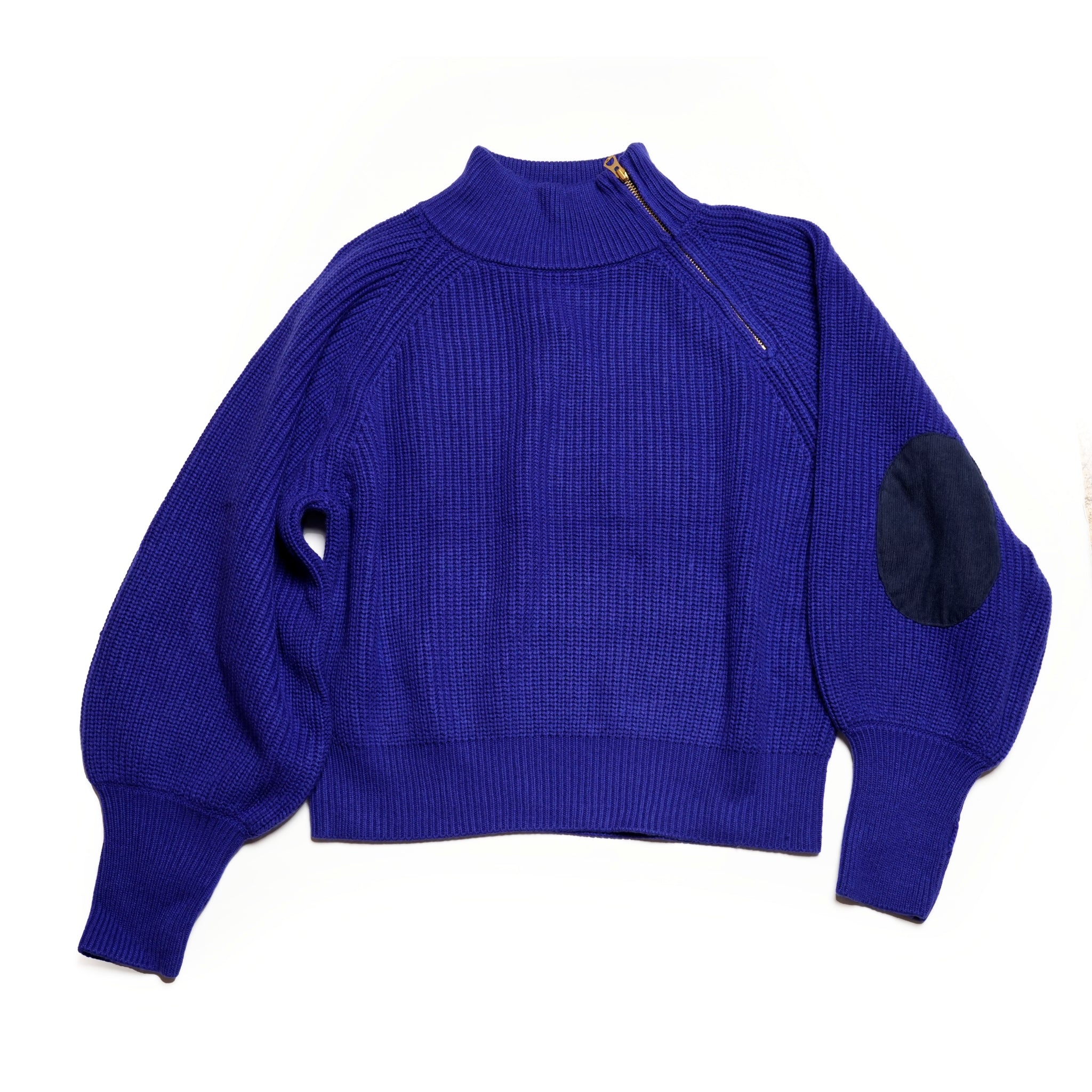 MIL24FKN3031_ROYAL BLUE | HALF ZIP MIL KNIT TOP | Color:Royal Blue【KHA:KI_カーキ】