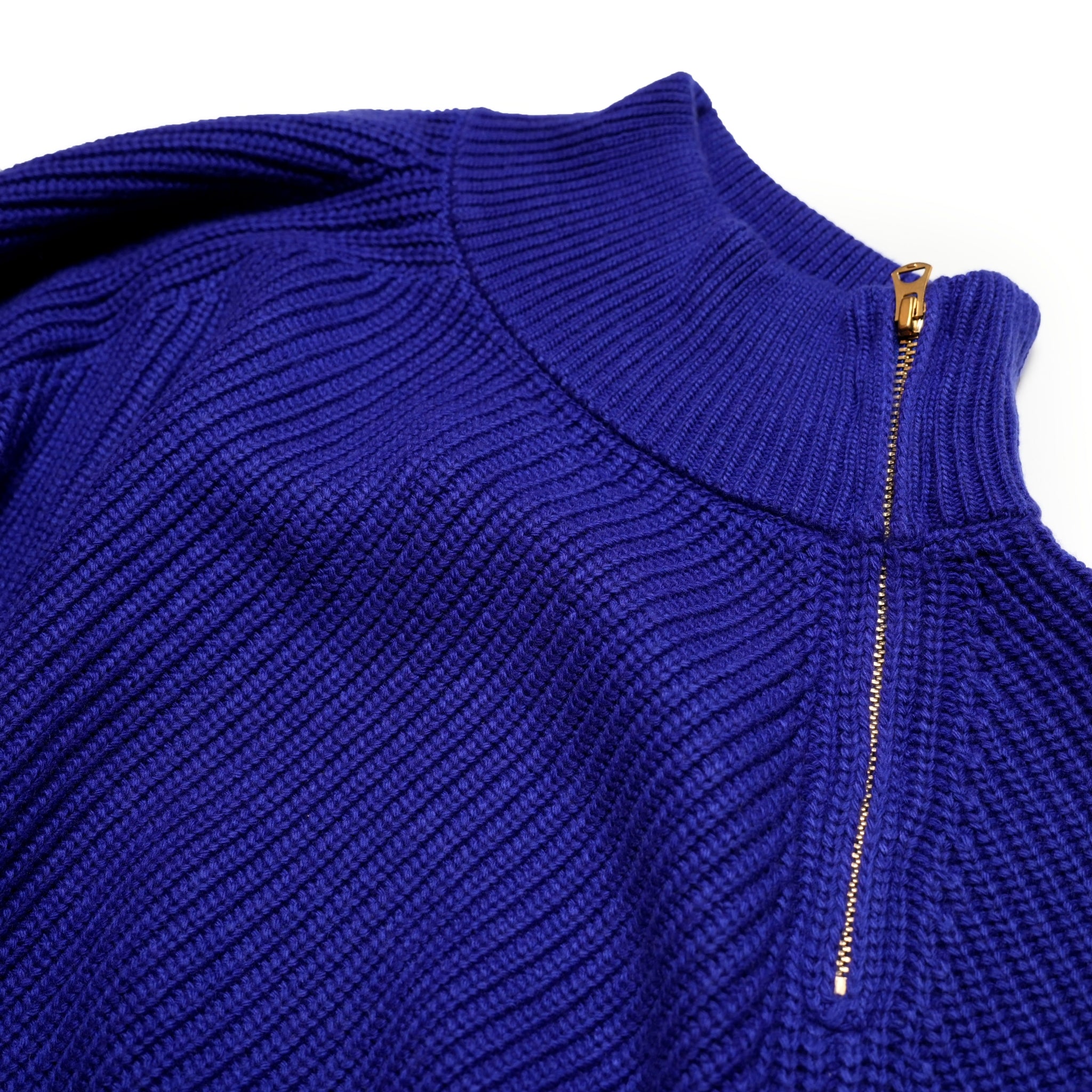 MIL24FKN3031_ROYAL BLUE | HALF ZIP MIL KNIT TOP | Color:Royal Blue【KHA:KI_カーキ】