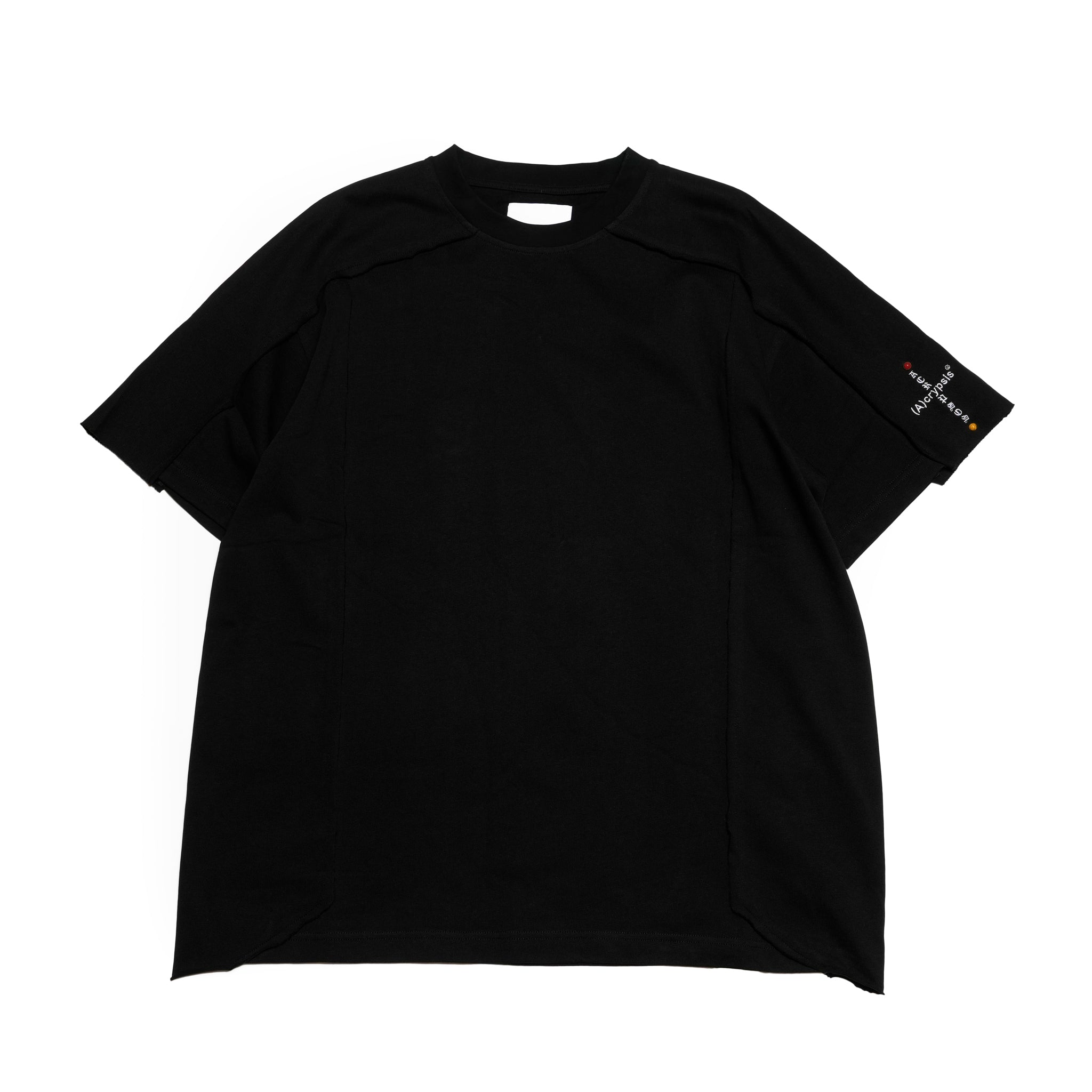 (A)crypsis® 25S/S - (𝕬)𝖈𝖗𝖞𝖕𝖘𝖎𝖘 My Life Raw-Edge Patchwork Embroidered Top / Black | SIze_Free【(A)CRYPSIS®】