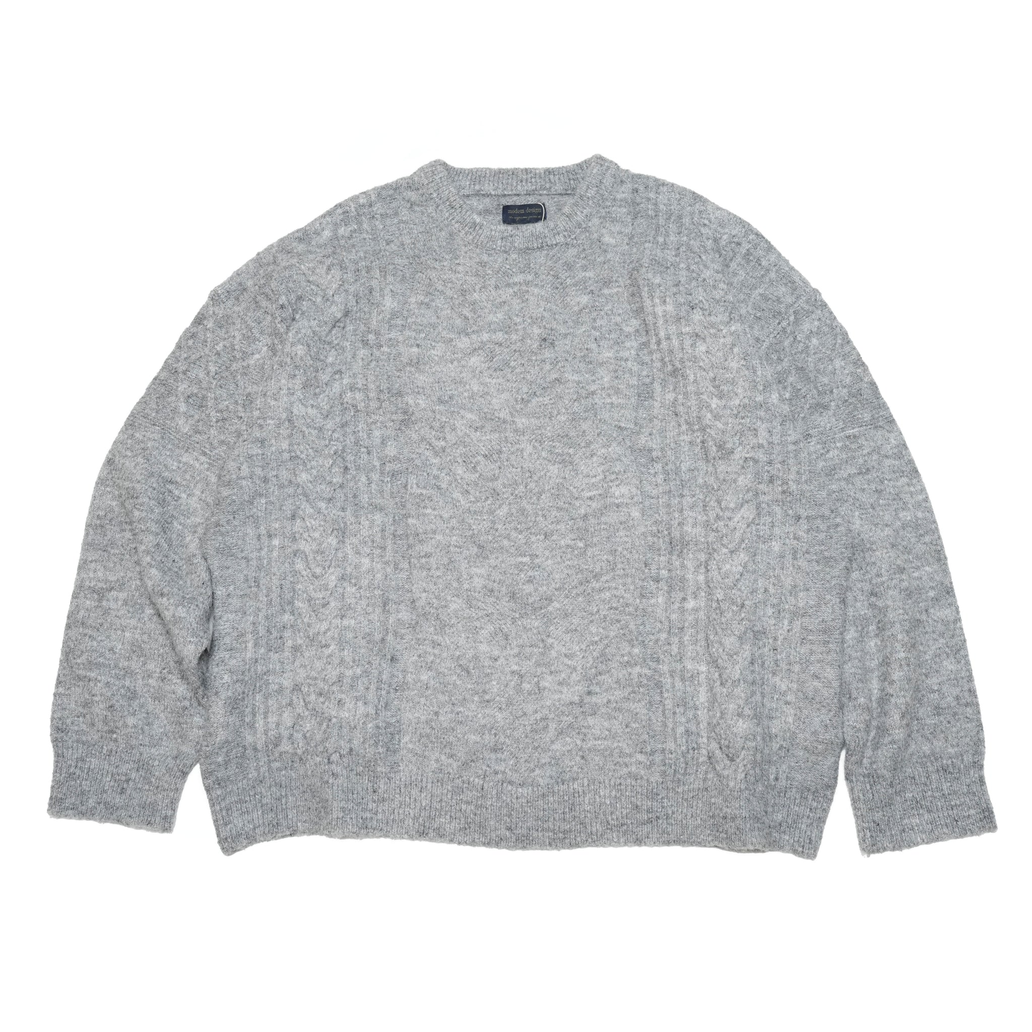 M-2404456 | Spondish mixyarn knit | Gray【MODEM DESIGN_モデムデザイン】