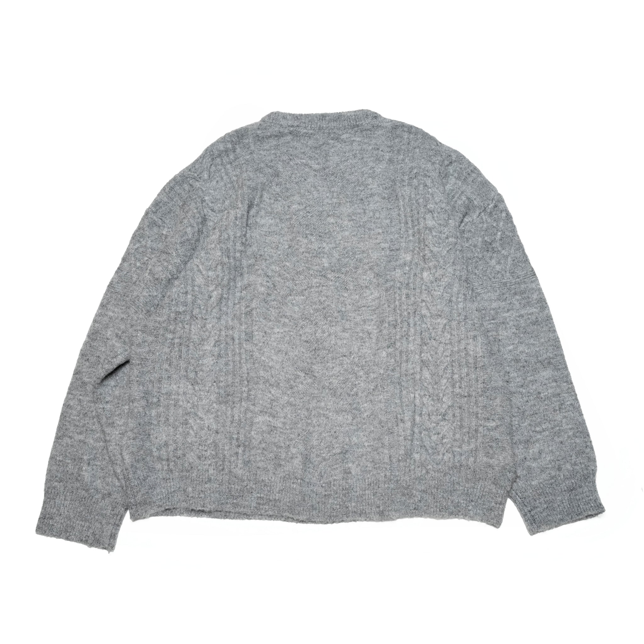 M-2404456 | Spondish mixyarn knit | Gray【MODEM DESIGN_モデムデザイン】